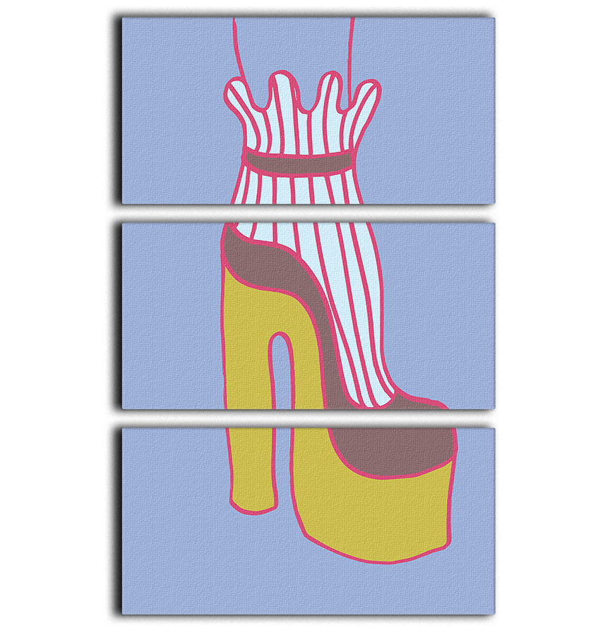 Yellow Heel Blue 3 Split Panel Canvas Print - 1x - 1