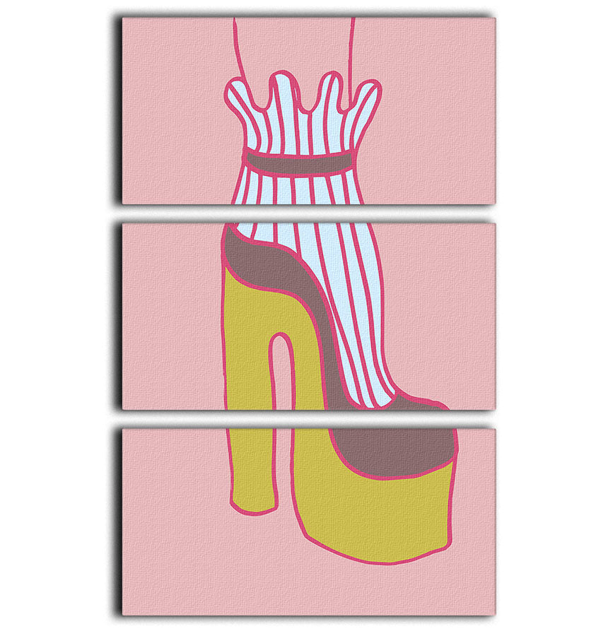 Yellow Heel Red 3 Split Panel Canvas Print - 1x - 1