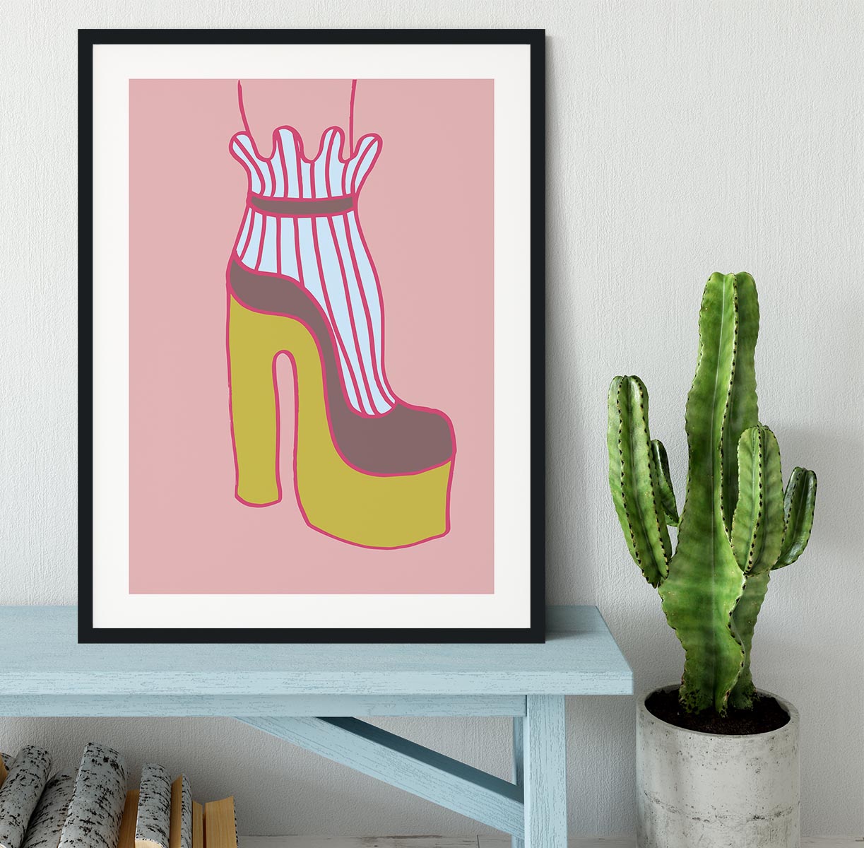 Yellow Heel Red Framed Print - 1x - 1