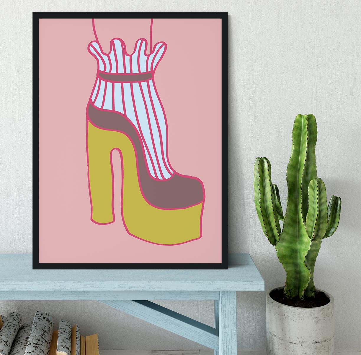 Yellow Heel Red Framed Print - 1x - 2