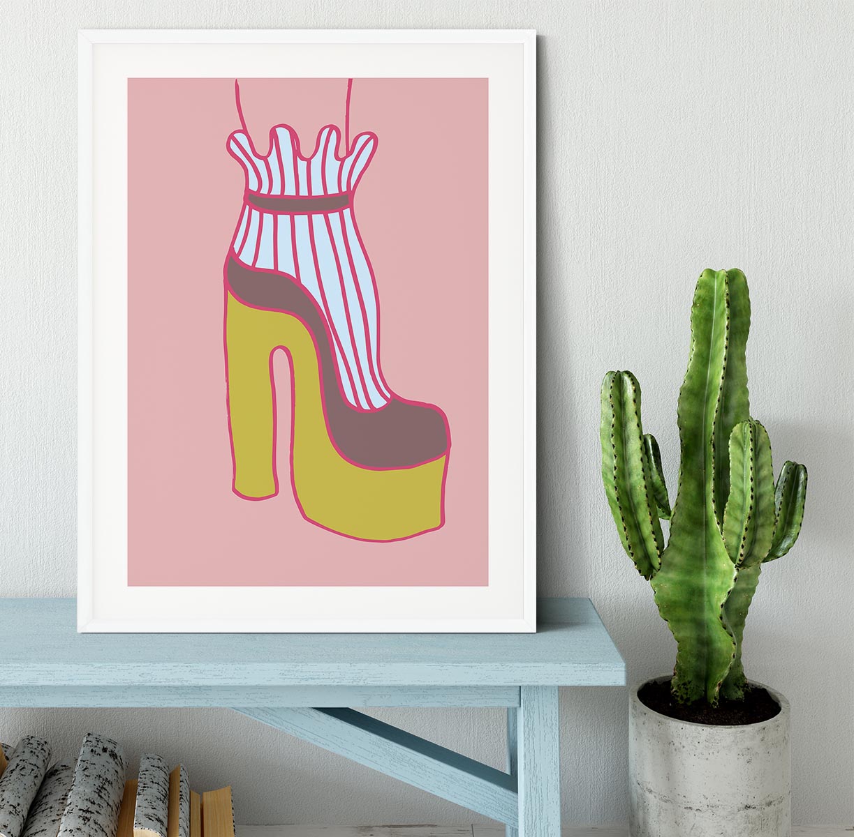 Yellow Heel Red Framed Print - 1x - 5