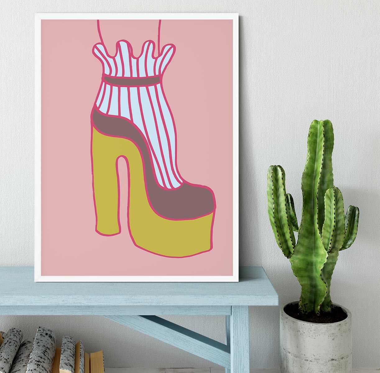 Yellow Heel Red Framed Print - 1x -6