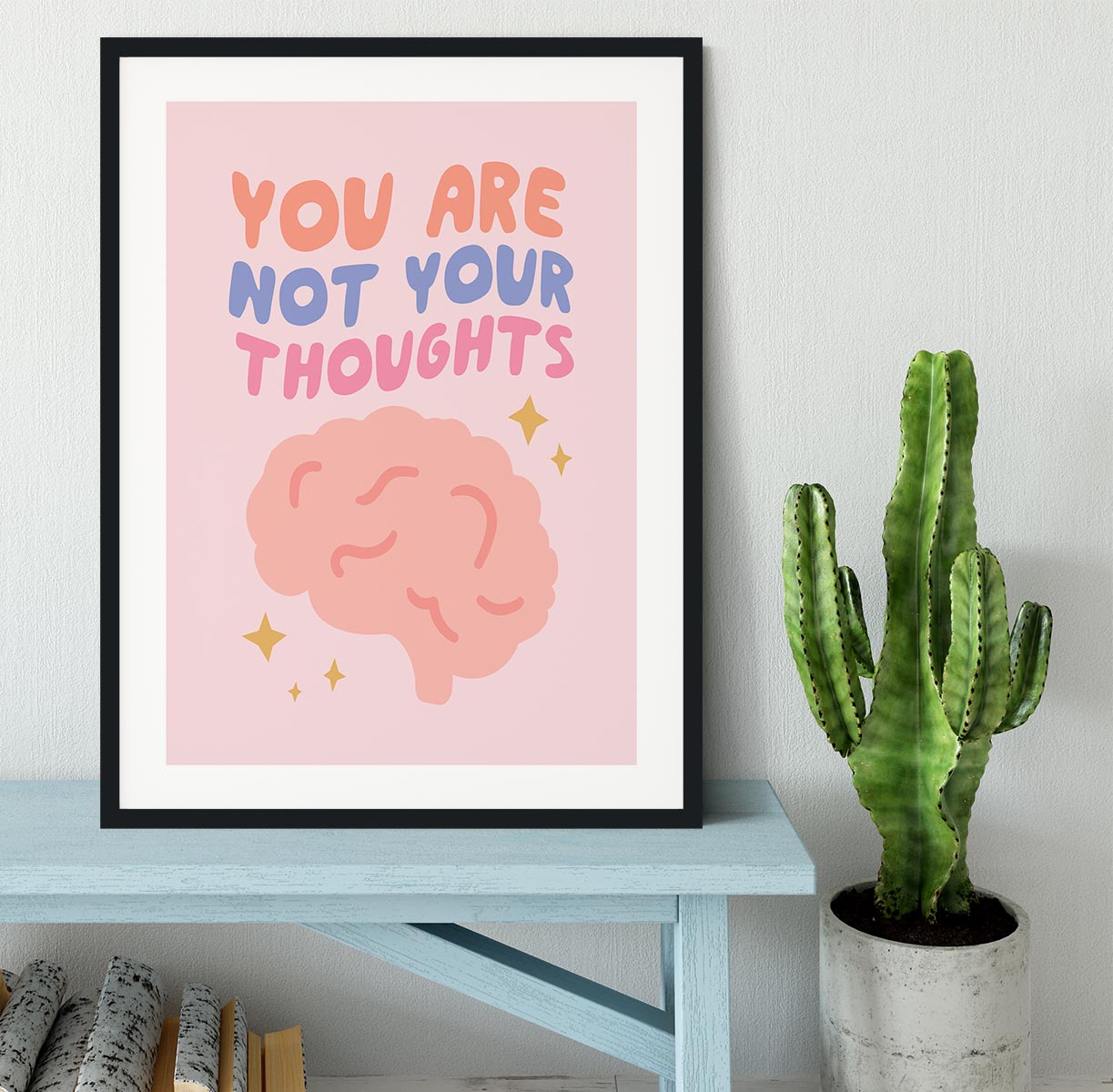 You Are Not Your Thoughts Brain Framed Print - Canvas Art Rocks - 1