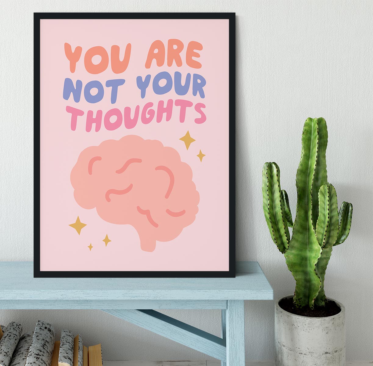 You Are Not Your Thoughts Brain Framed Print - Canvas Art Rocks - 2