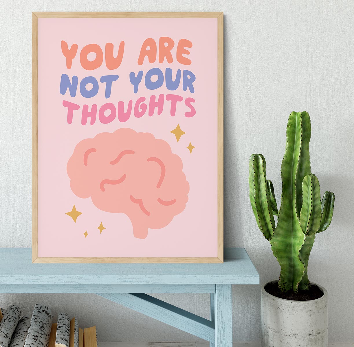 You Are Not Your Thoughts Brain Framed Print - Canvas Art Rocks - 4