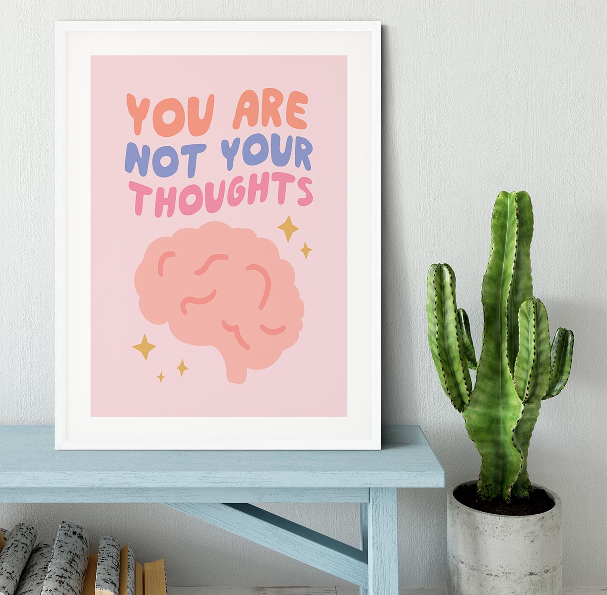 You Are Not Your Thoughts Brain Framed Print - Canvas Art Rocks - 5