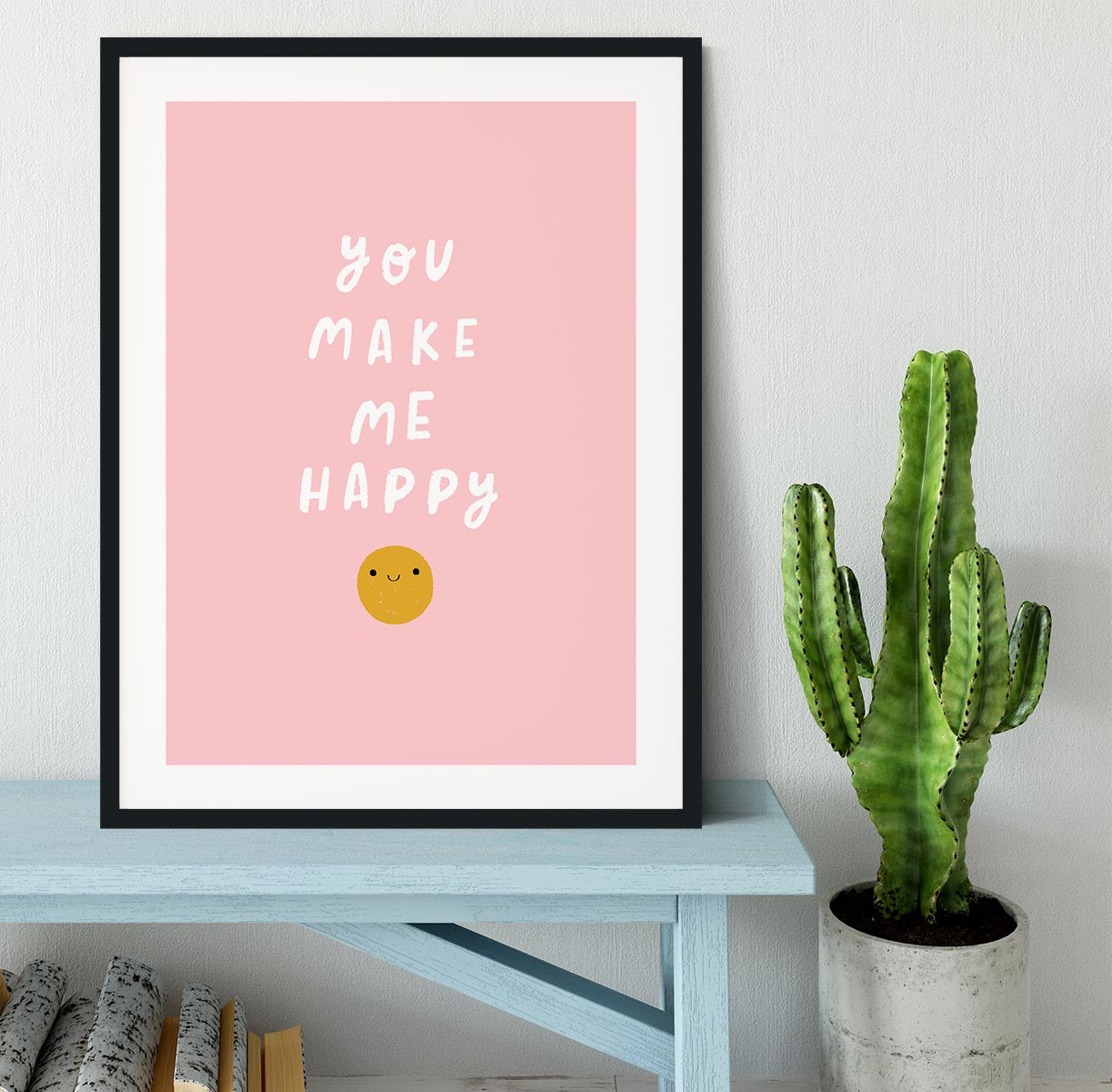 You Make Me Happy Framed Print - Canvas Art Rocks - 1