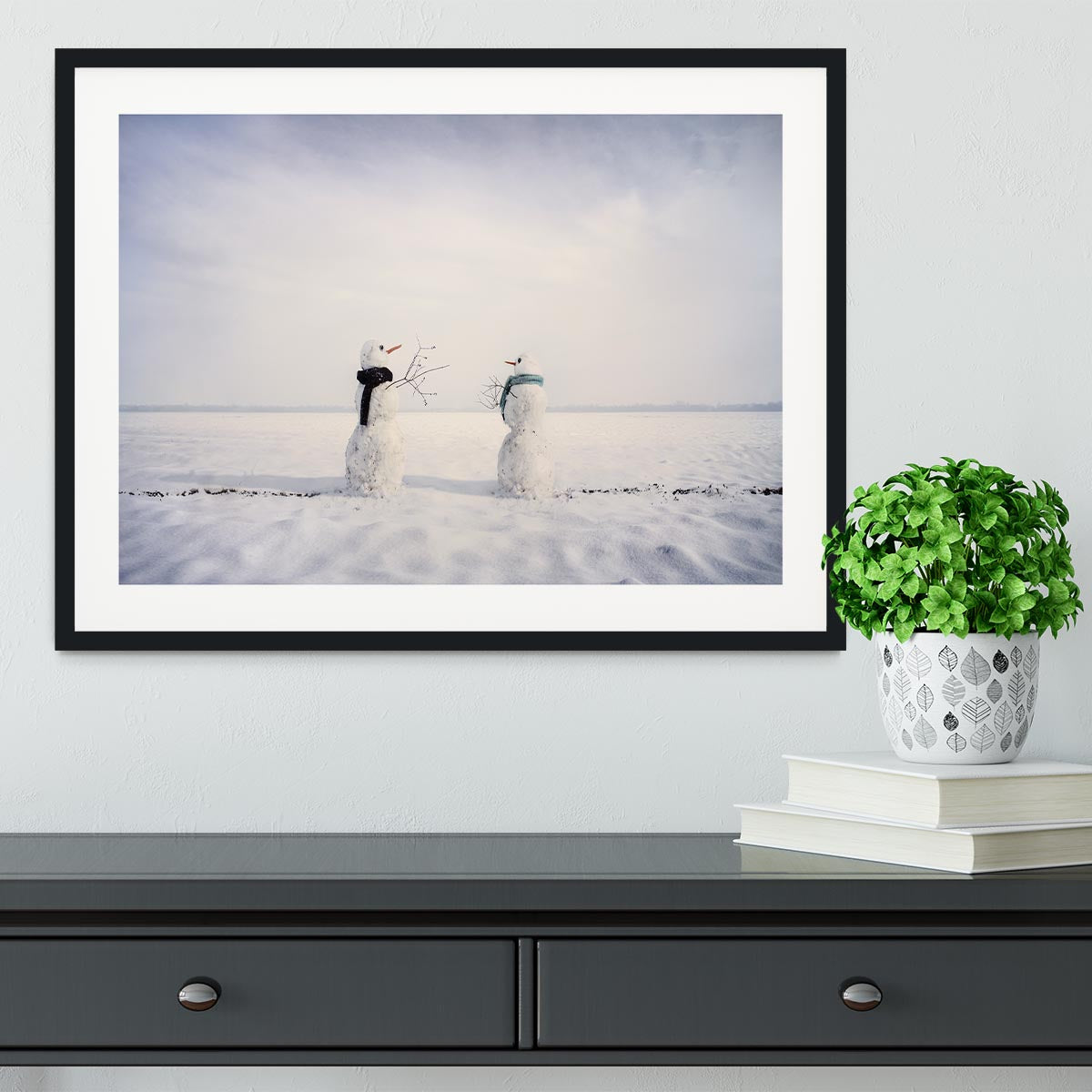 You and I Snowmen Framed Print - 1x - 1