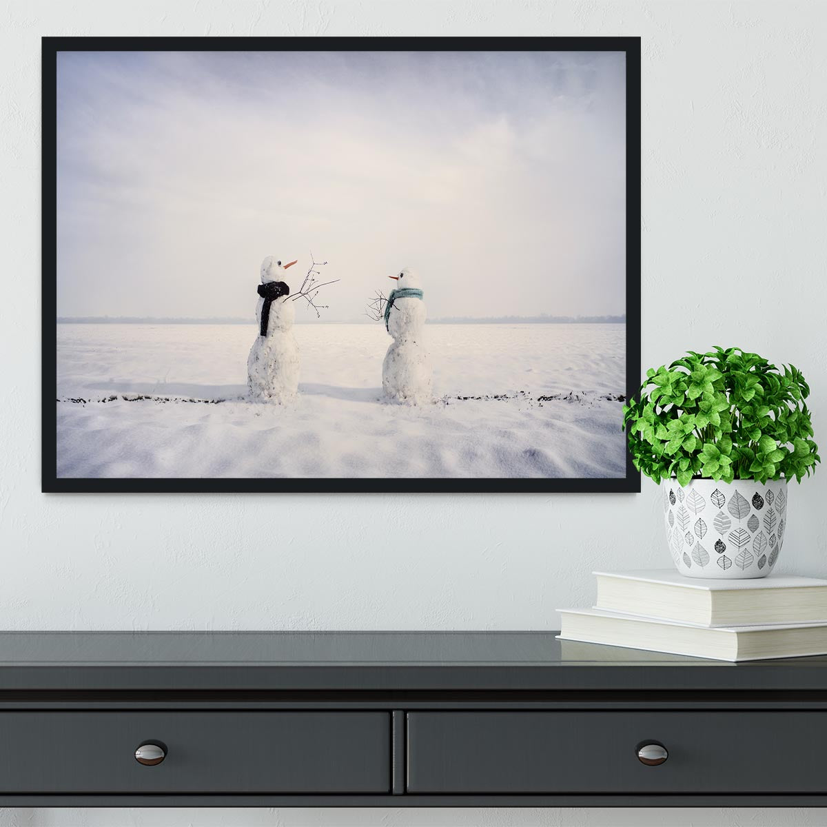 You and I Snowmen Framed Print - 1x - 2