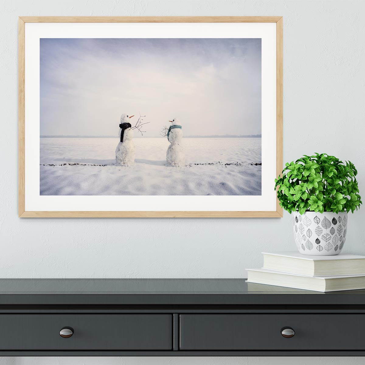 You and I Snowmen Framed Print - 1x - 3