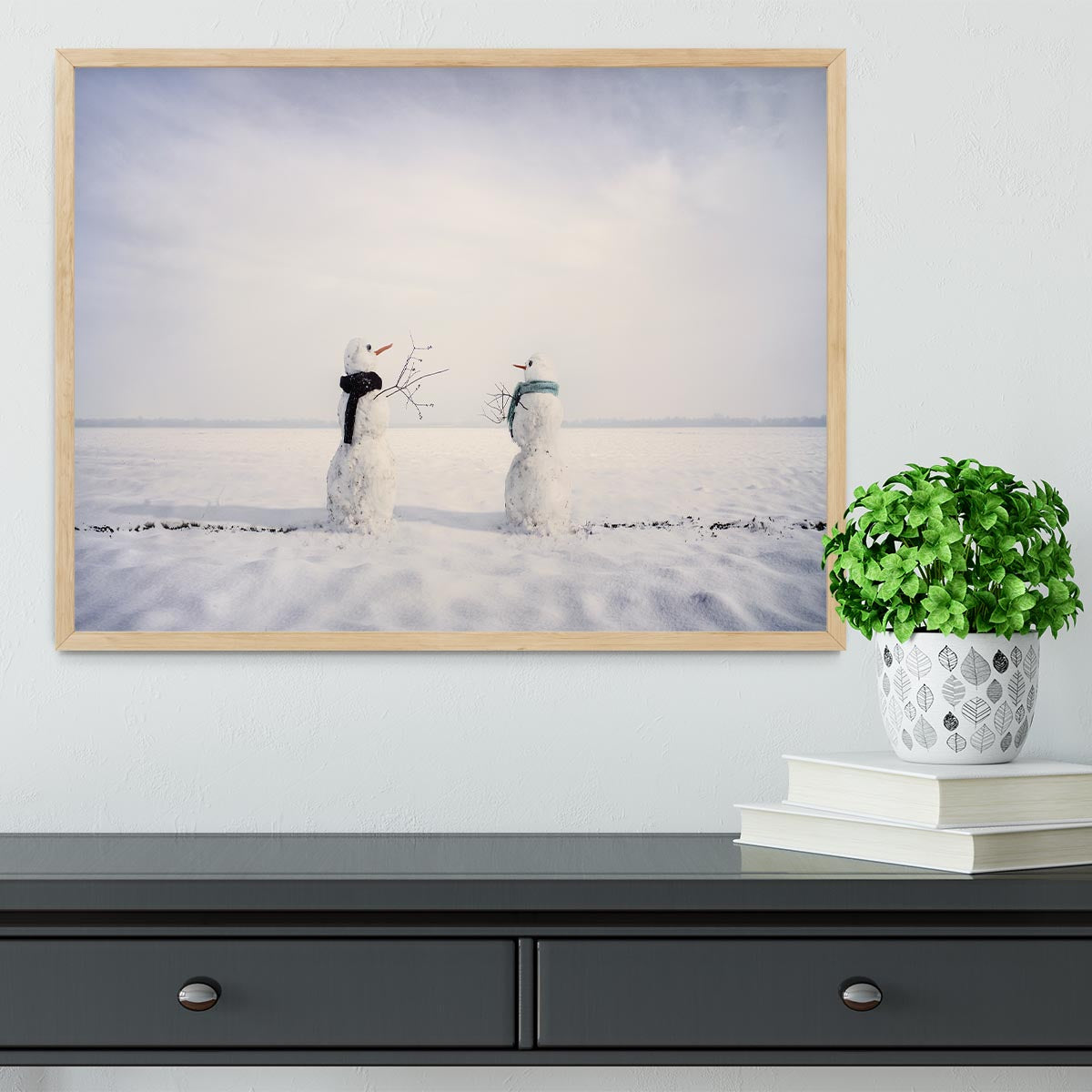 You and I Snowmen Framed Print - 1x - 4