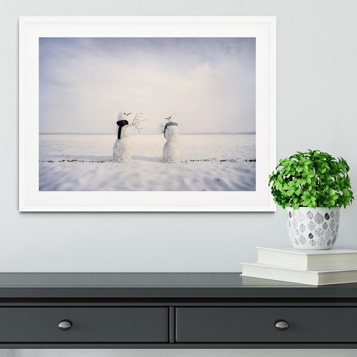 You and I Snowmen Framed Print - 1x - 5