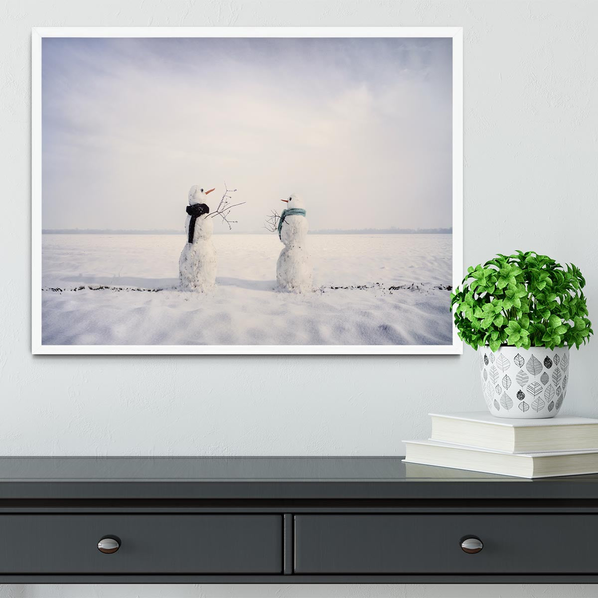 You and I Snowmen Framed Print - 1x -6