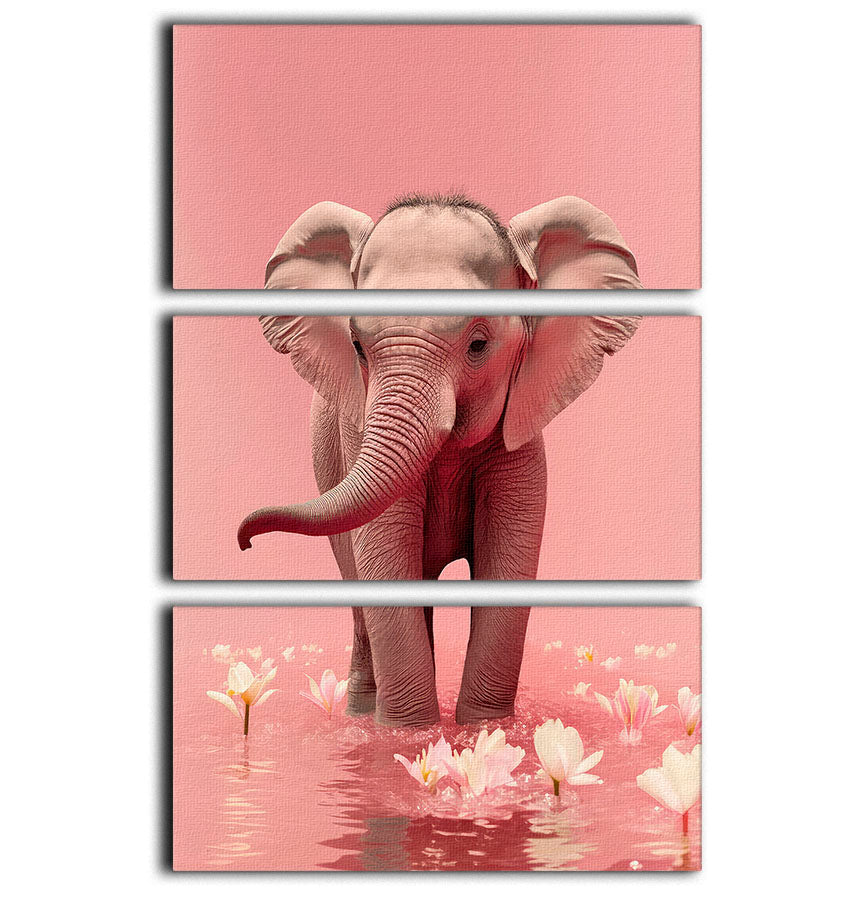 Young Elephant 3 Split Panel Canvas Print - 1x - 1