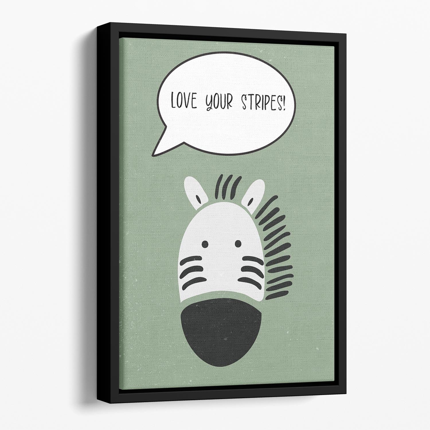 Zebra nursery print Floating Framed Canvas - 1x - 1