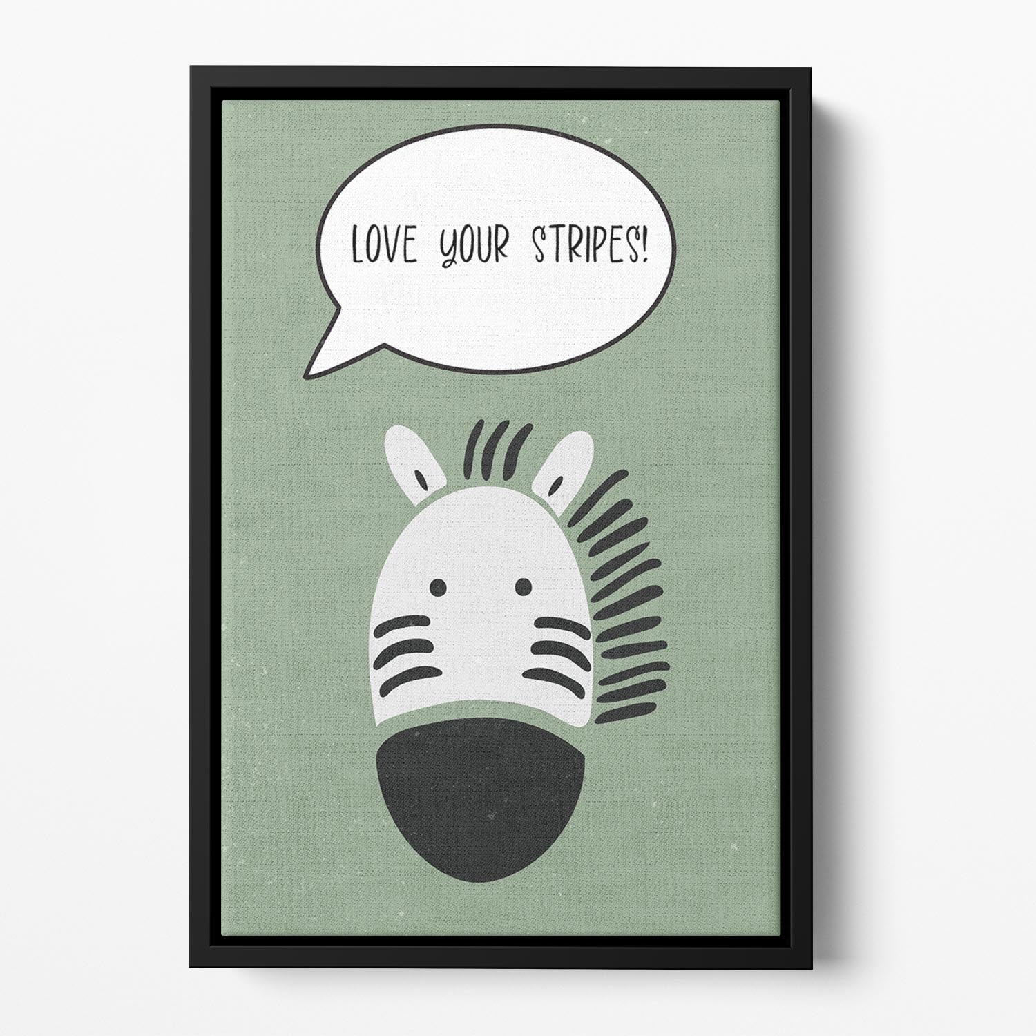 Zebra nursery print Floating Framed Canvas - 1x - 2