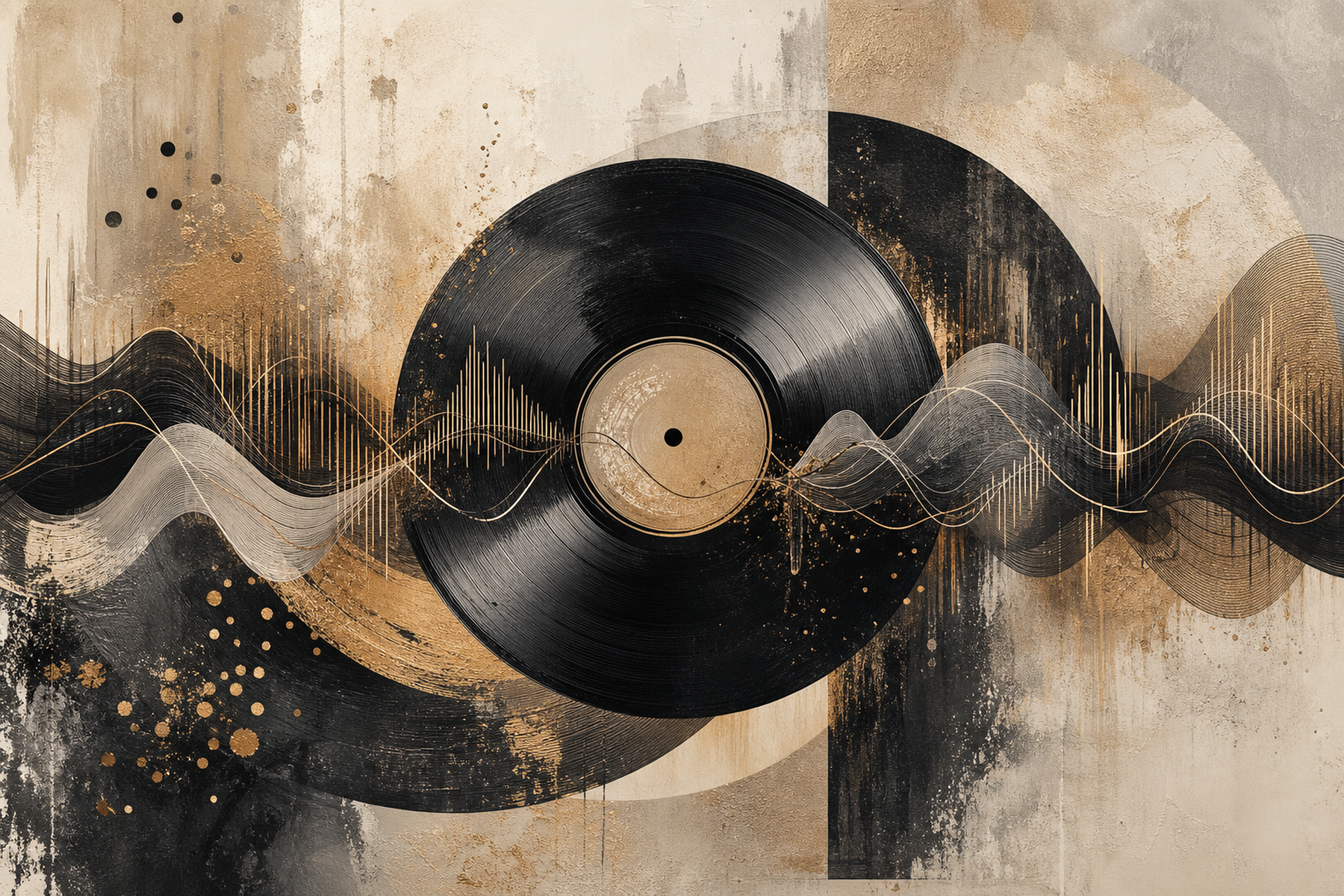Abstract Vinyl Soundwave Canvas Print