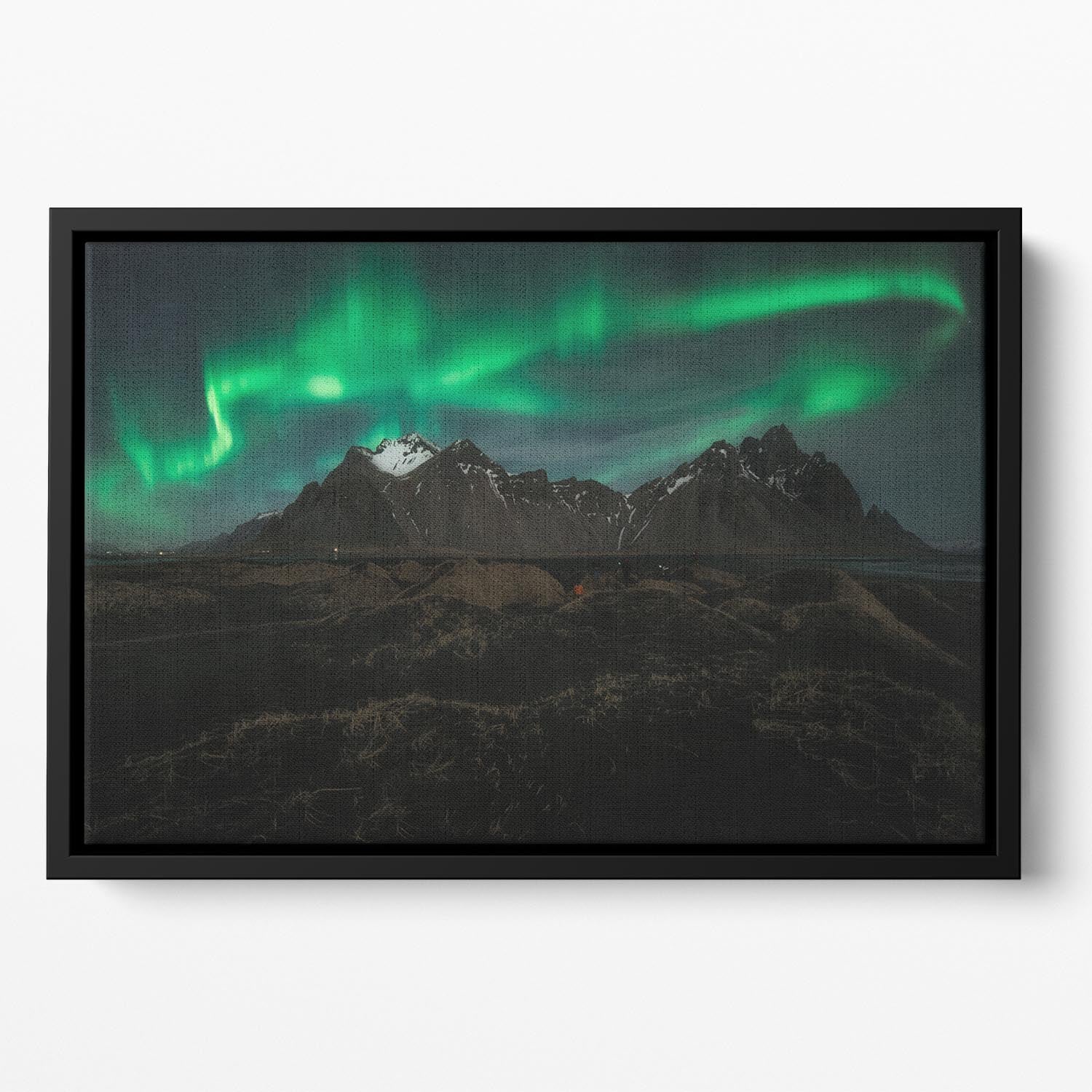 aurora borealis Floating Framed Canvas - Canvas Art Rocks - 2