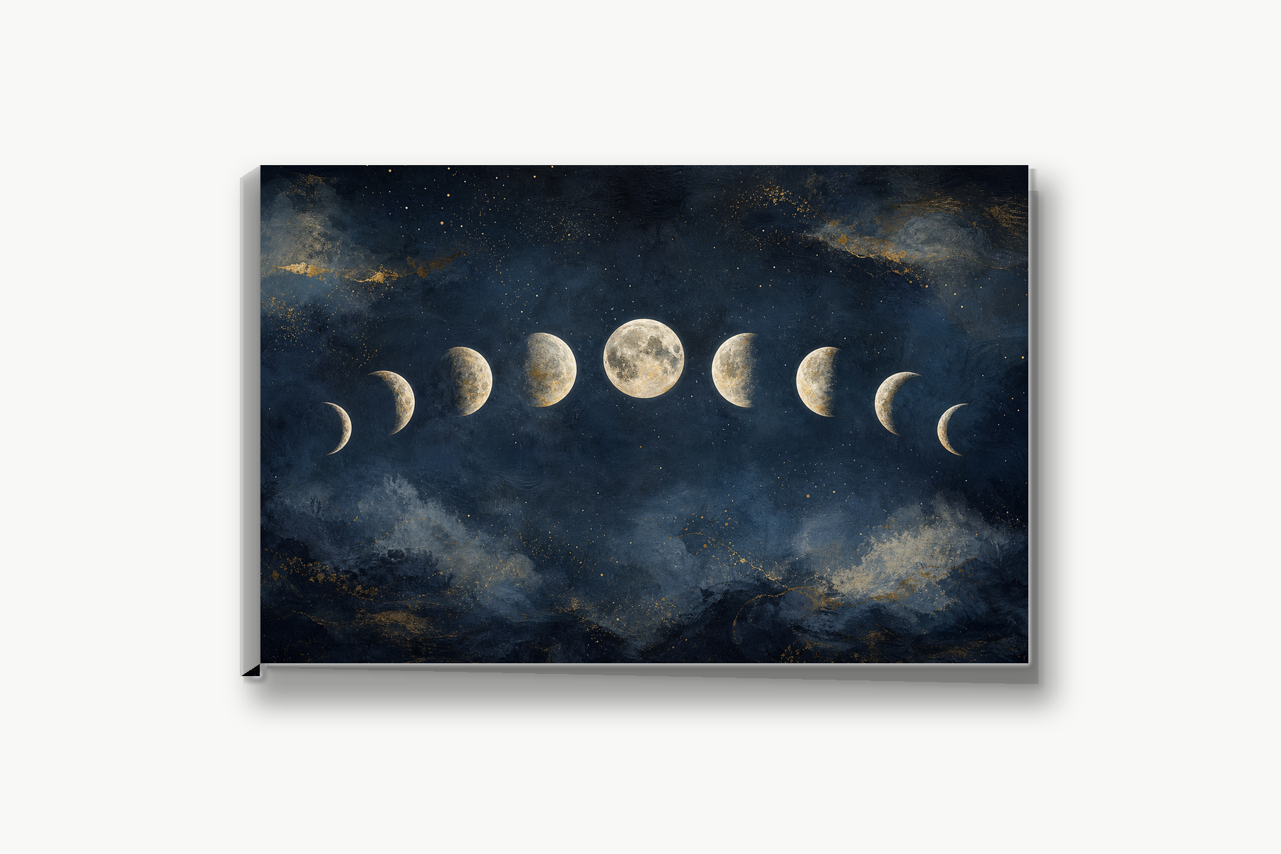 Celestial Moon Phase Abstract Canvas Print