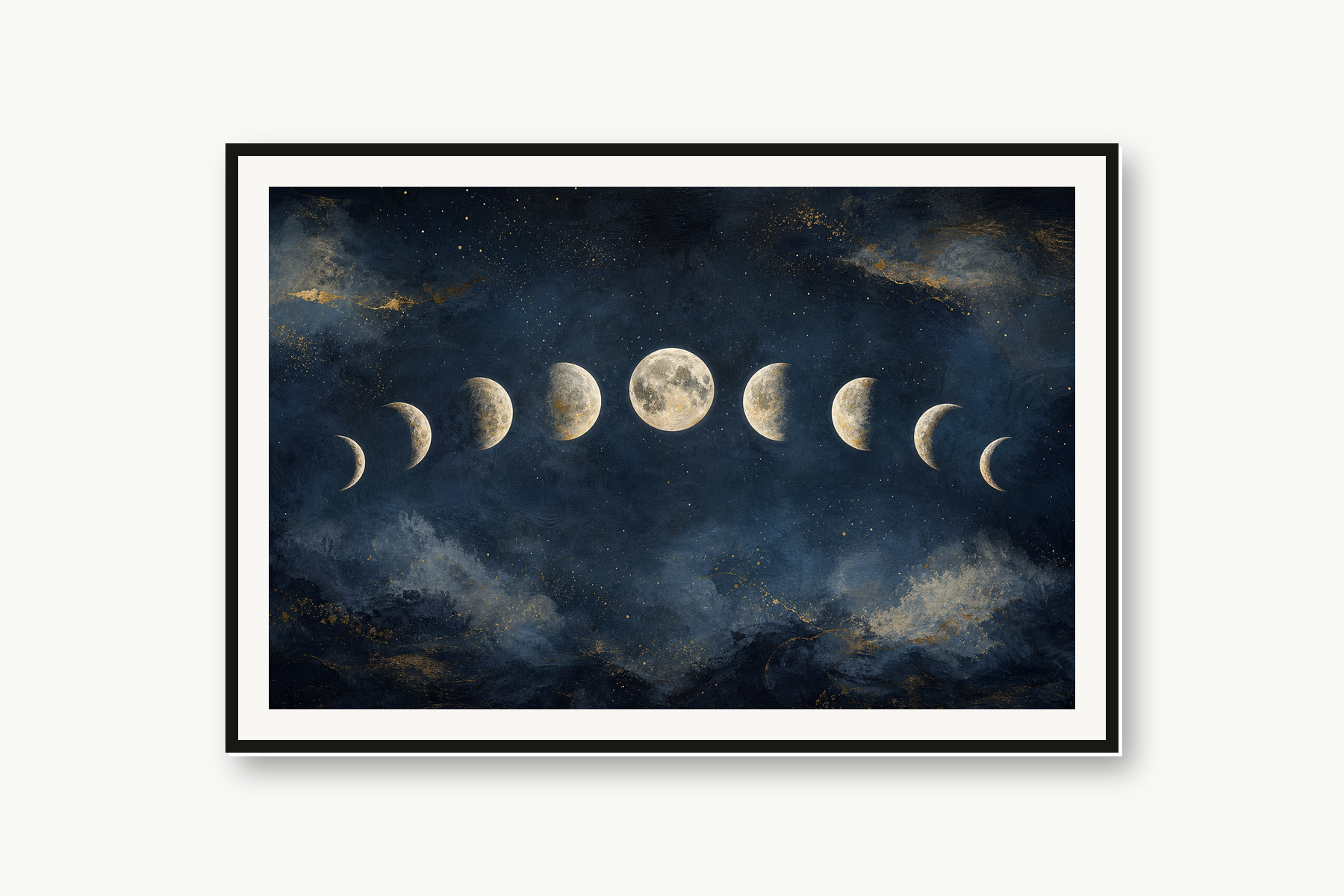Celestial Moon Phase Abstract Framed Print or Poster