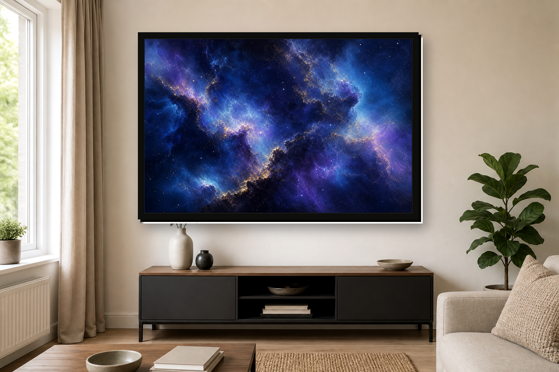 Deep Space Nebula Floating Framed Canvas