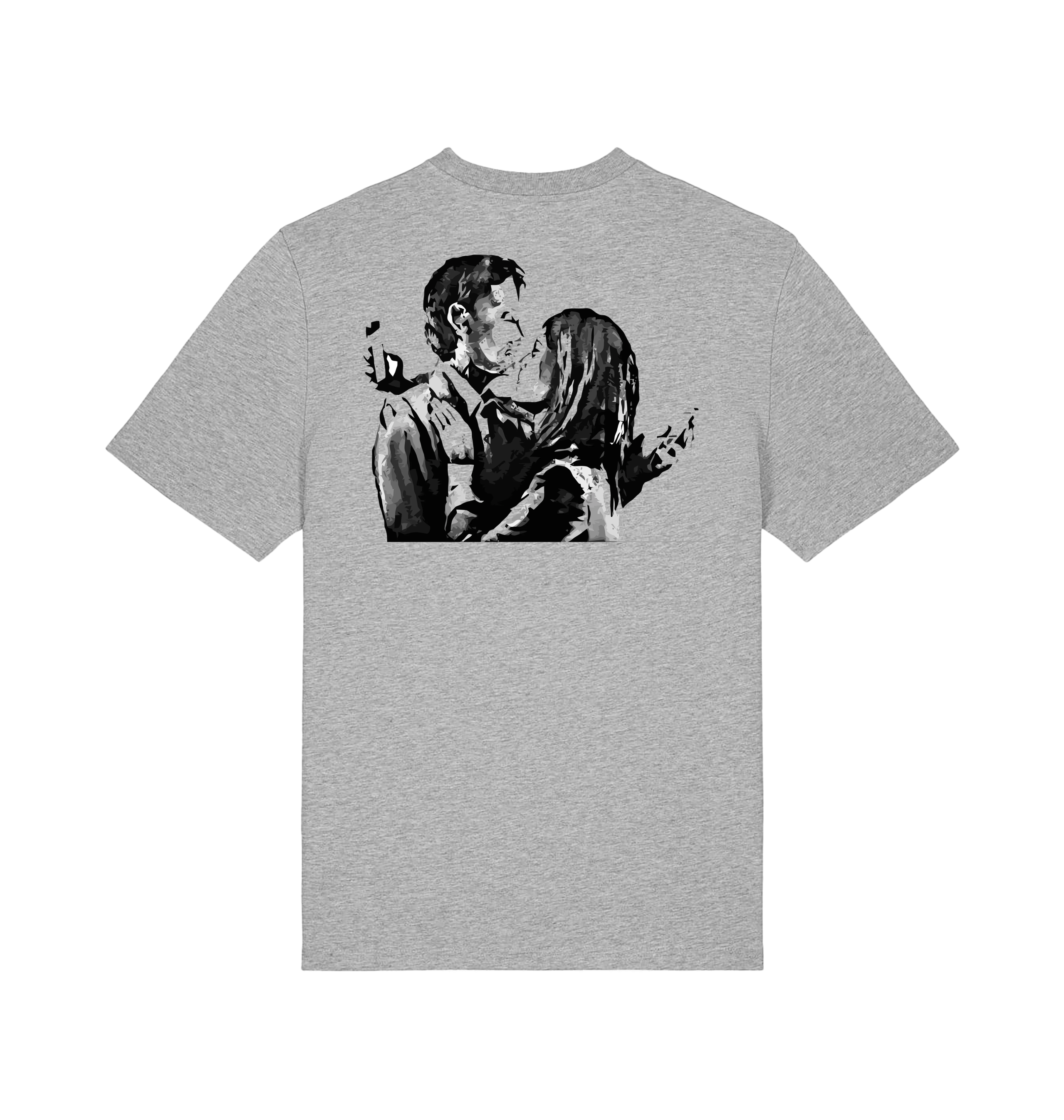 Heather Grey Printed T-shirt Back