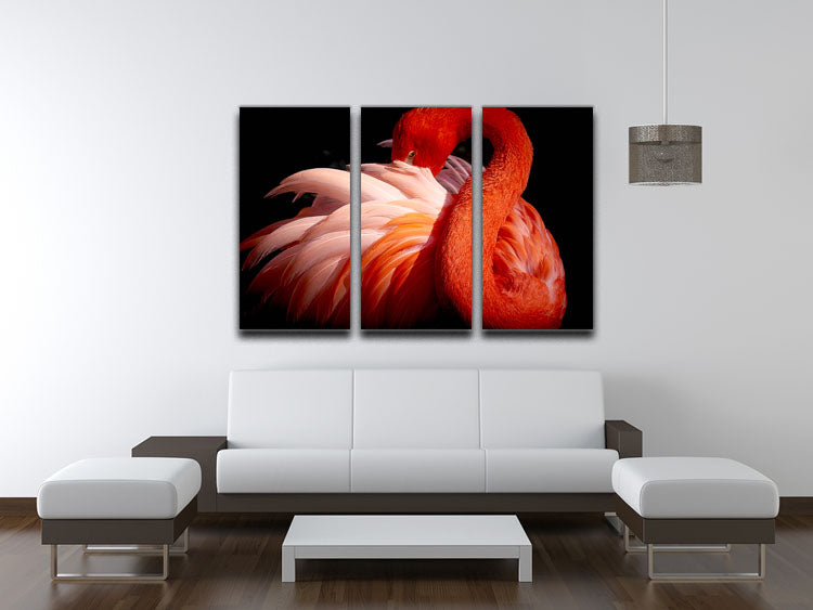 flamingo 3 Split Panel Canvas Print - 1x - 3