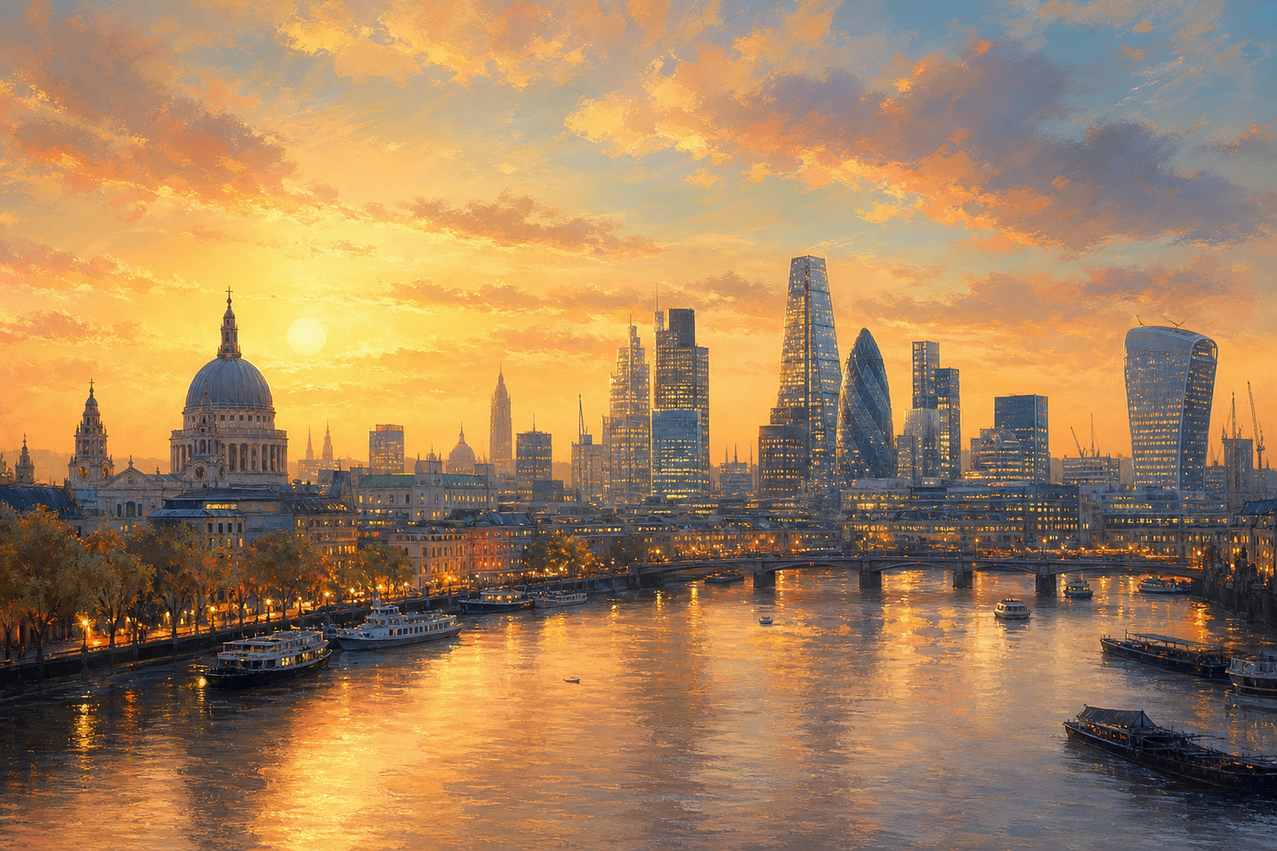 Golden Hour London Skyline Canvas Print