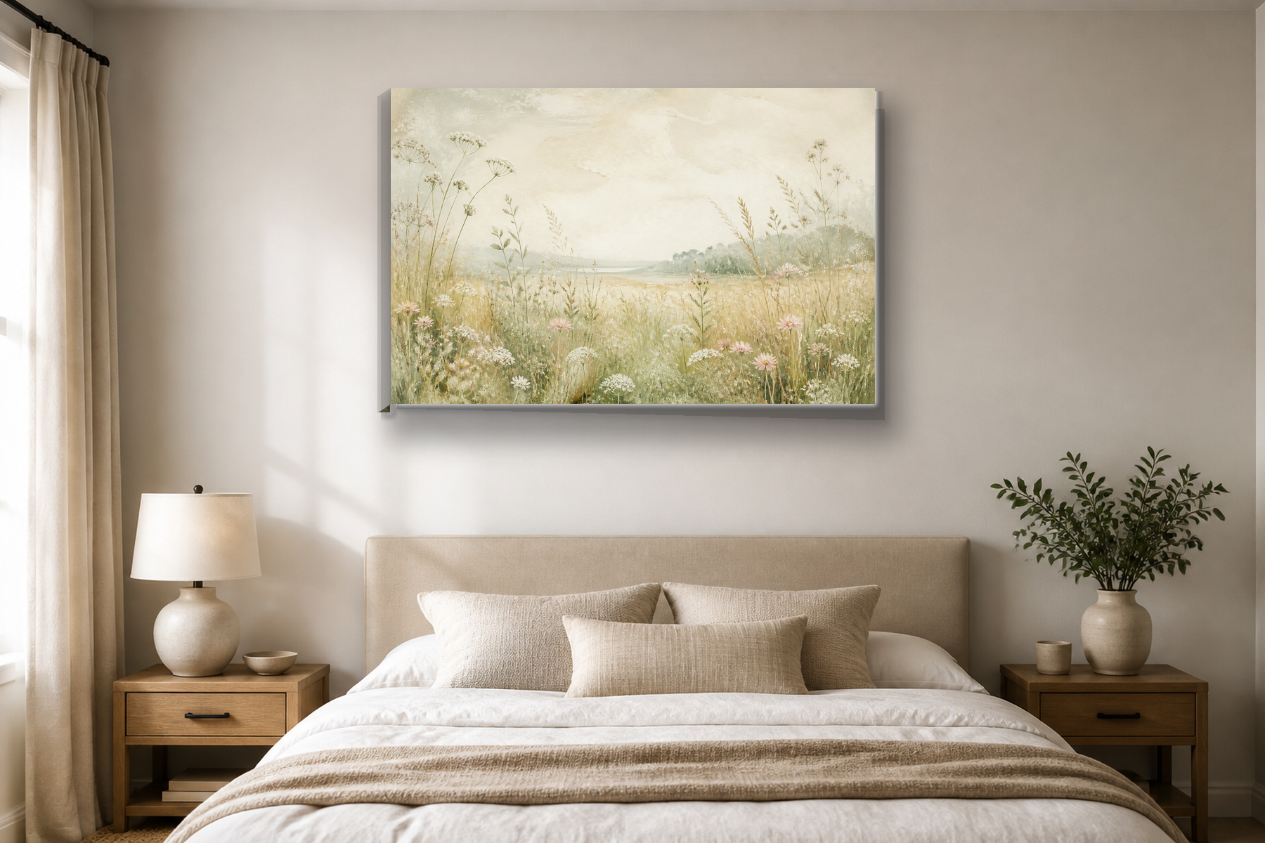 Japandi Wildflower Meadow Canvas Print