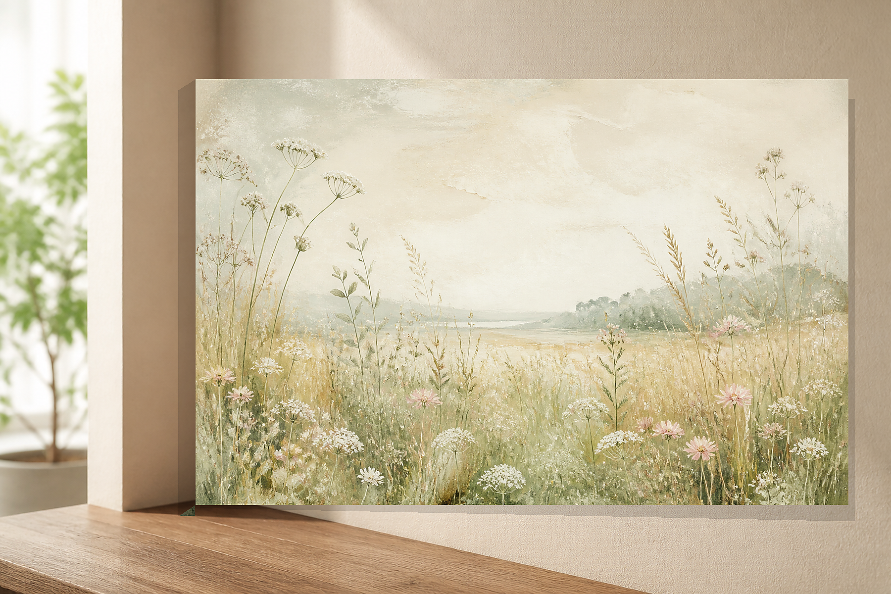 Japandi Wildflower Meadow Canvas Print