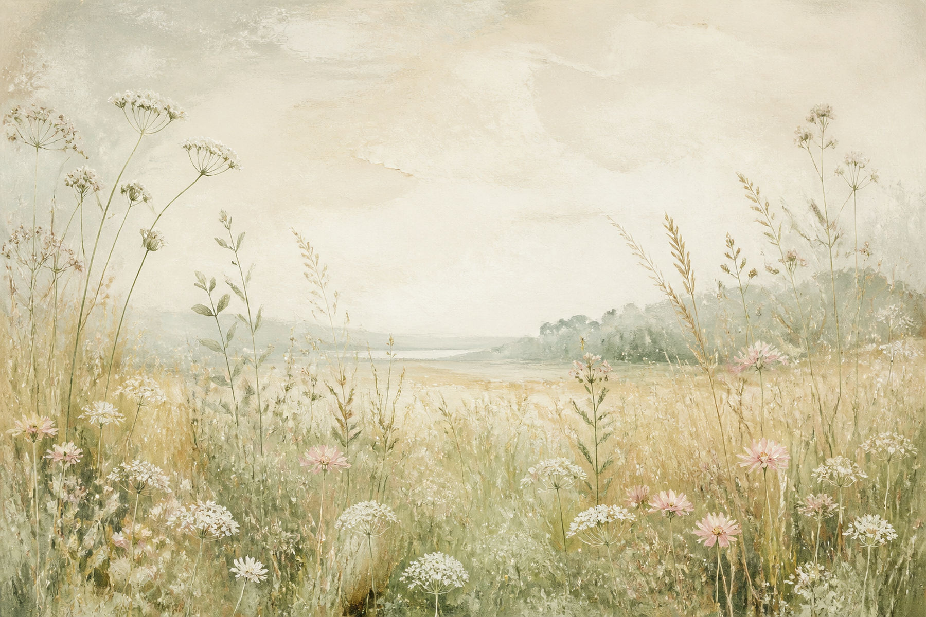 Japandi Wildflower Meadow Framed Print or Poster