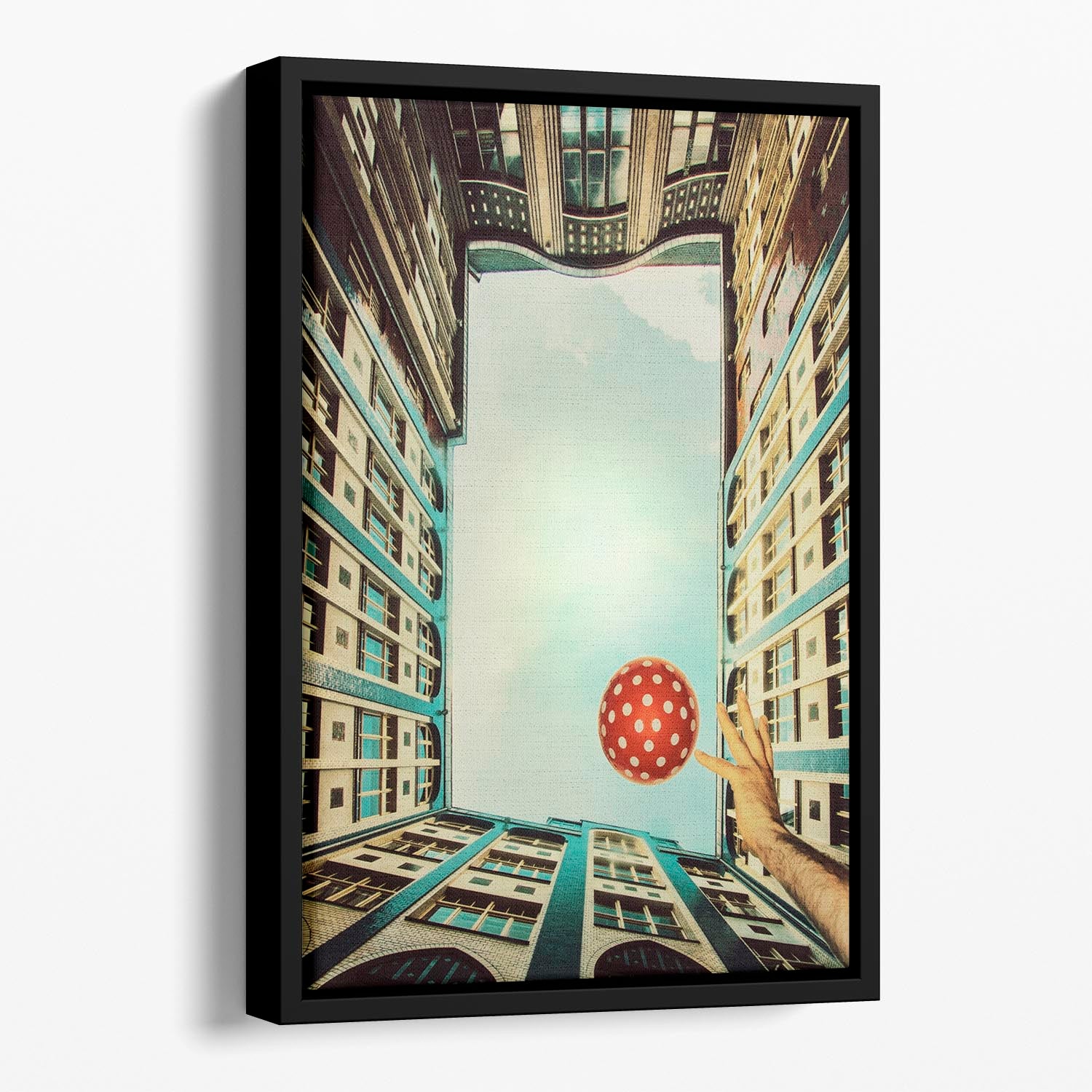 play it polka dot Floating Framed Canvas - 1x - 1