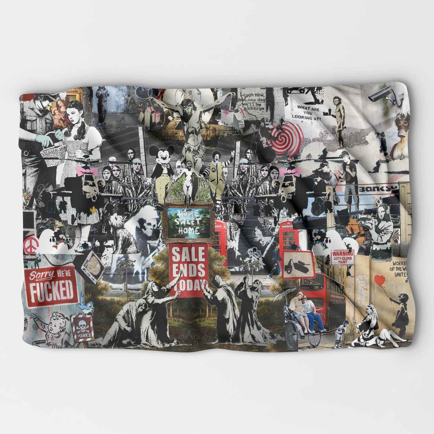 Banksy Collage Blanket