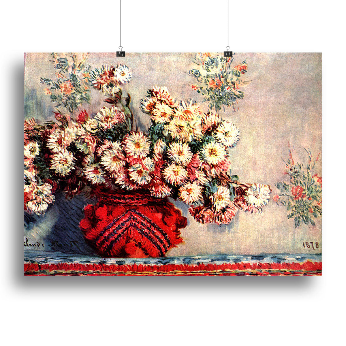 still life chrysanthemums Poster - Unframed