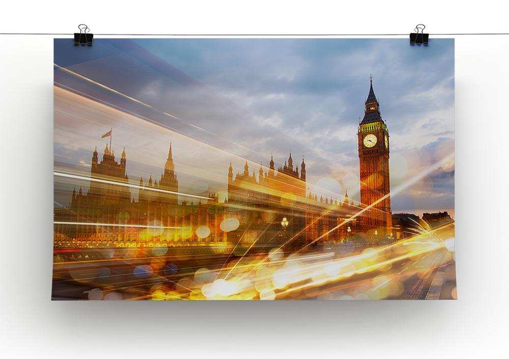sunset Big Ben and houses of Parliament Poster - Unframed