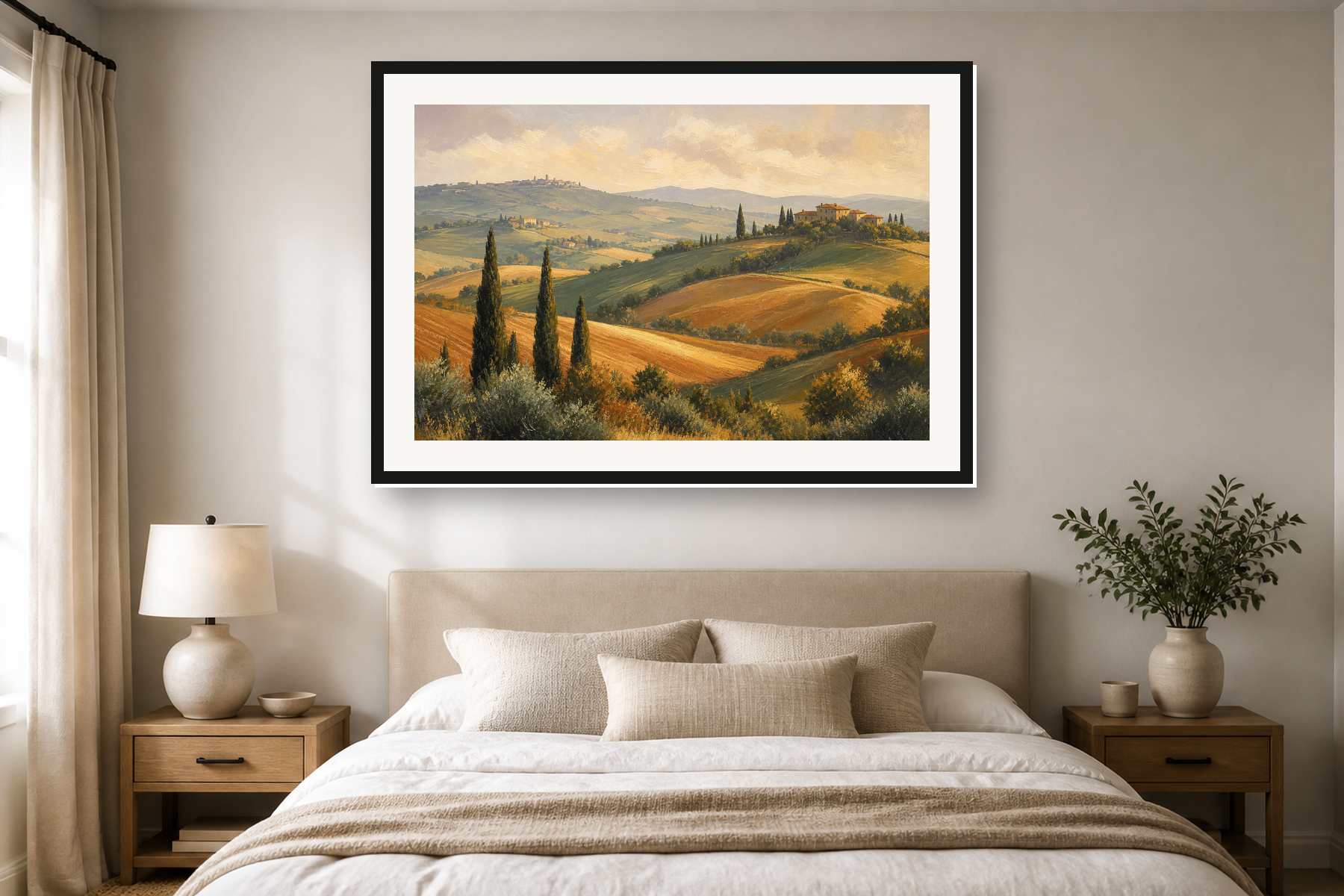 Tuscan Cypress Hills Landscape Framed Print or Poster