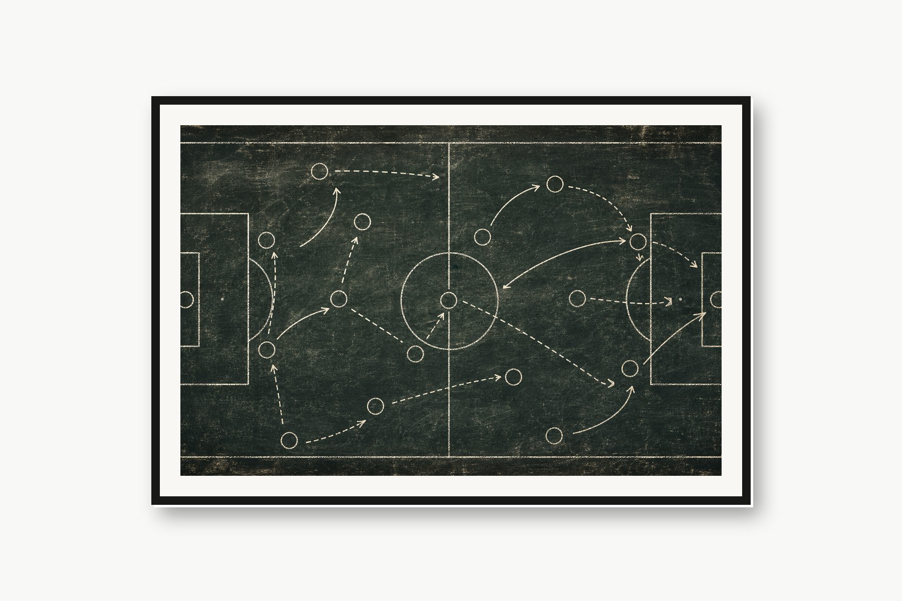 Vintage Football Tactics Board Framed Print or Poster