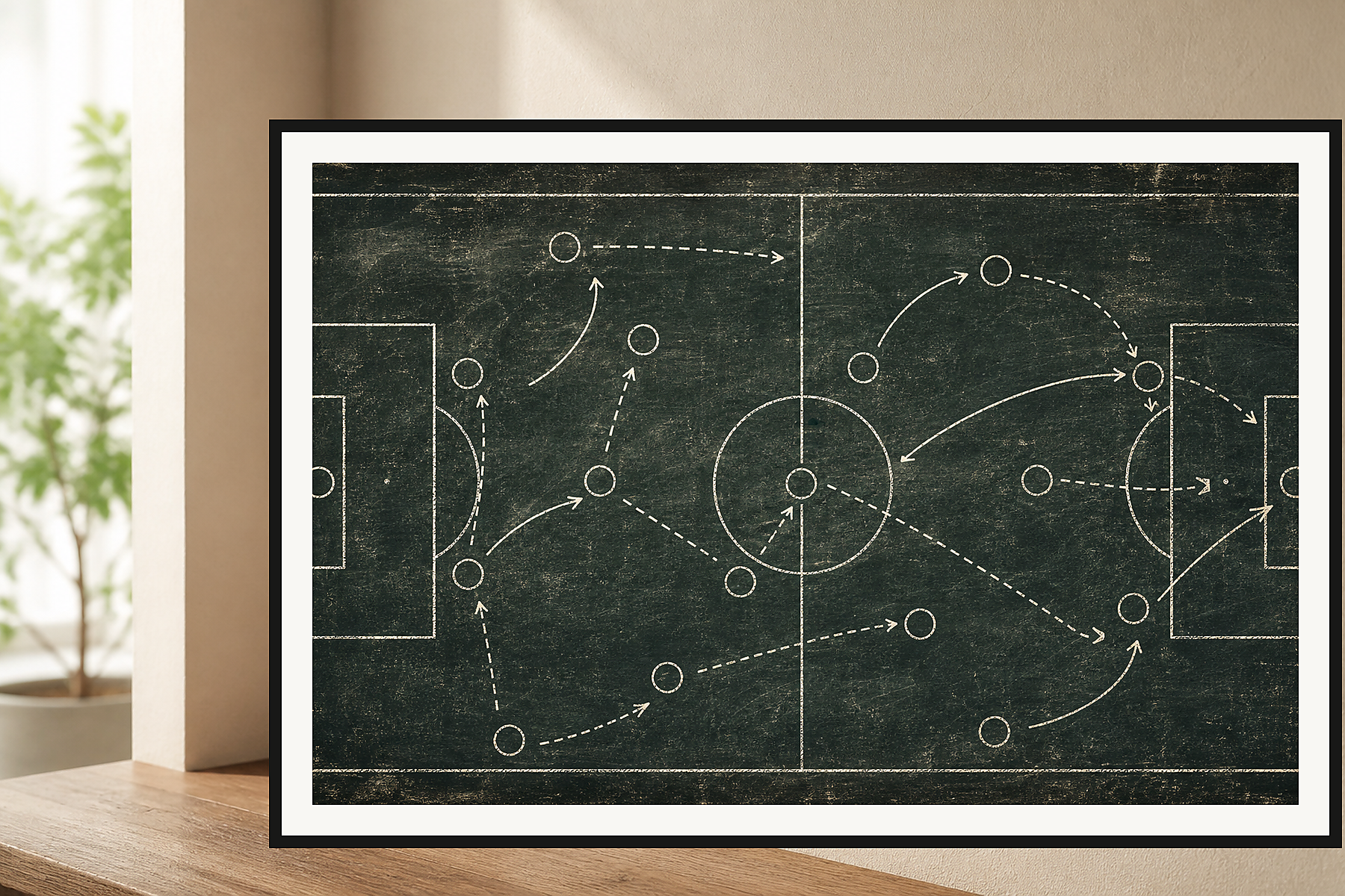 Vintage Football Tactics Board Framed Print or Poster