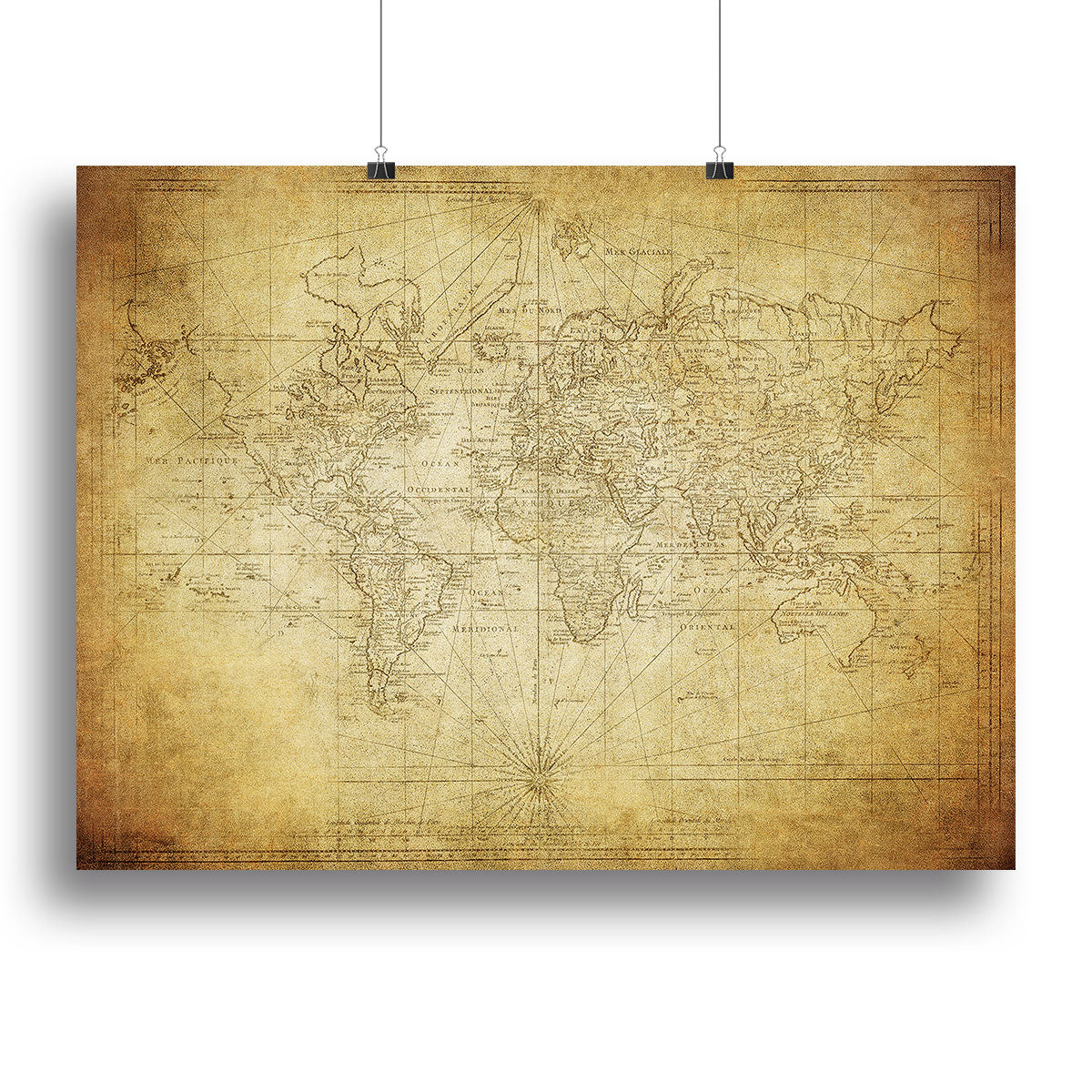 vintage map of the world 1778 Poster - Unframed