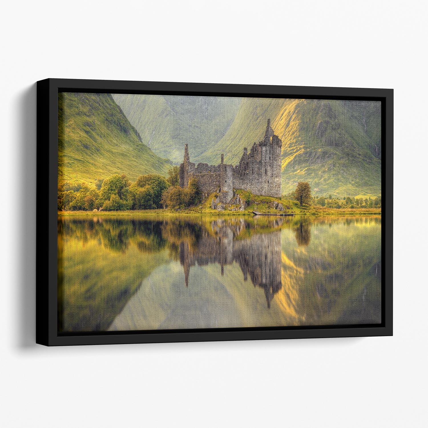 Kilchurn Floating Framed Canvas - Canvas Art Rocks - 1