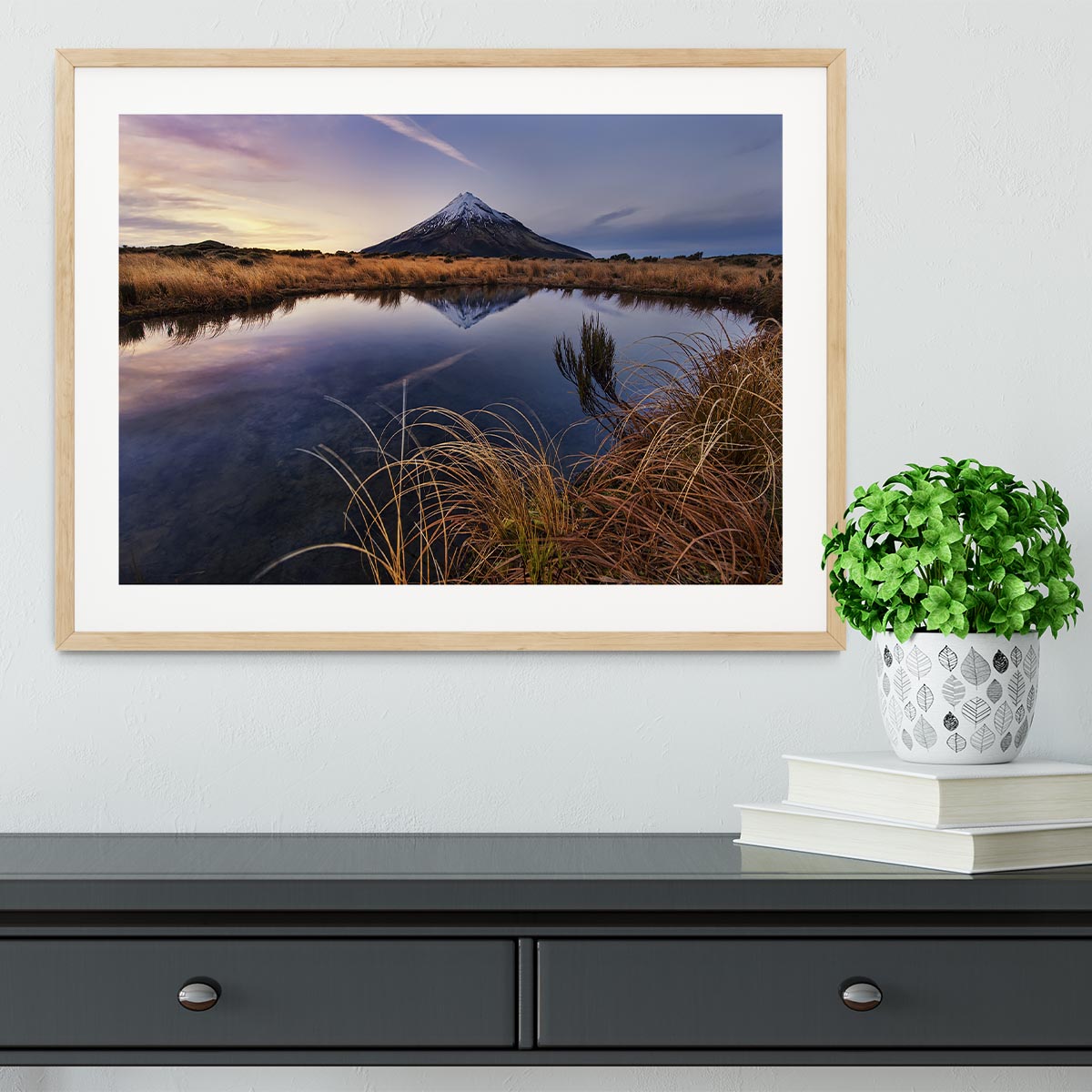 Mount Taranaki Morning Breeze Framed Print - Canvas Art Rocks - 3