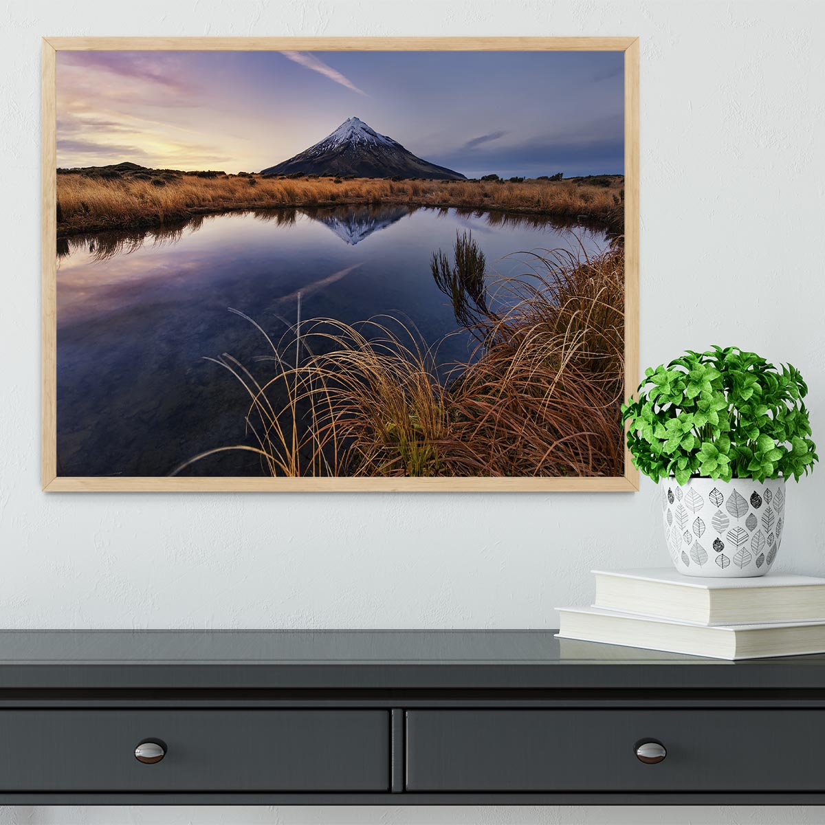 Mount Taranaki Morning Breeze Framed Print - Canvas Art Rocks - 4