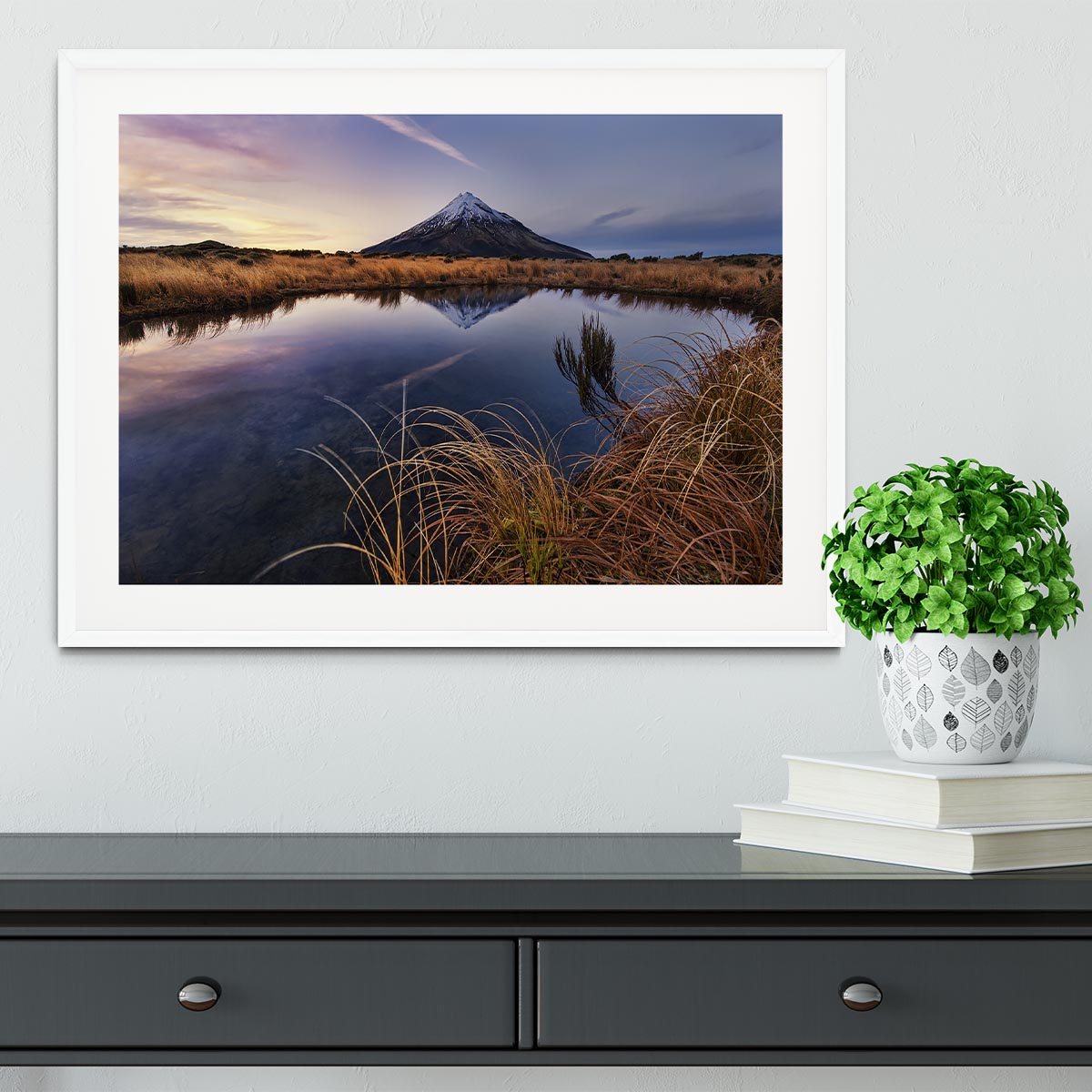 Mount Taranaki Morning Breeze Framed Print - Canvas Art Rocks - 5