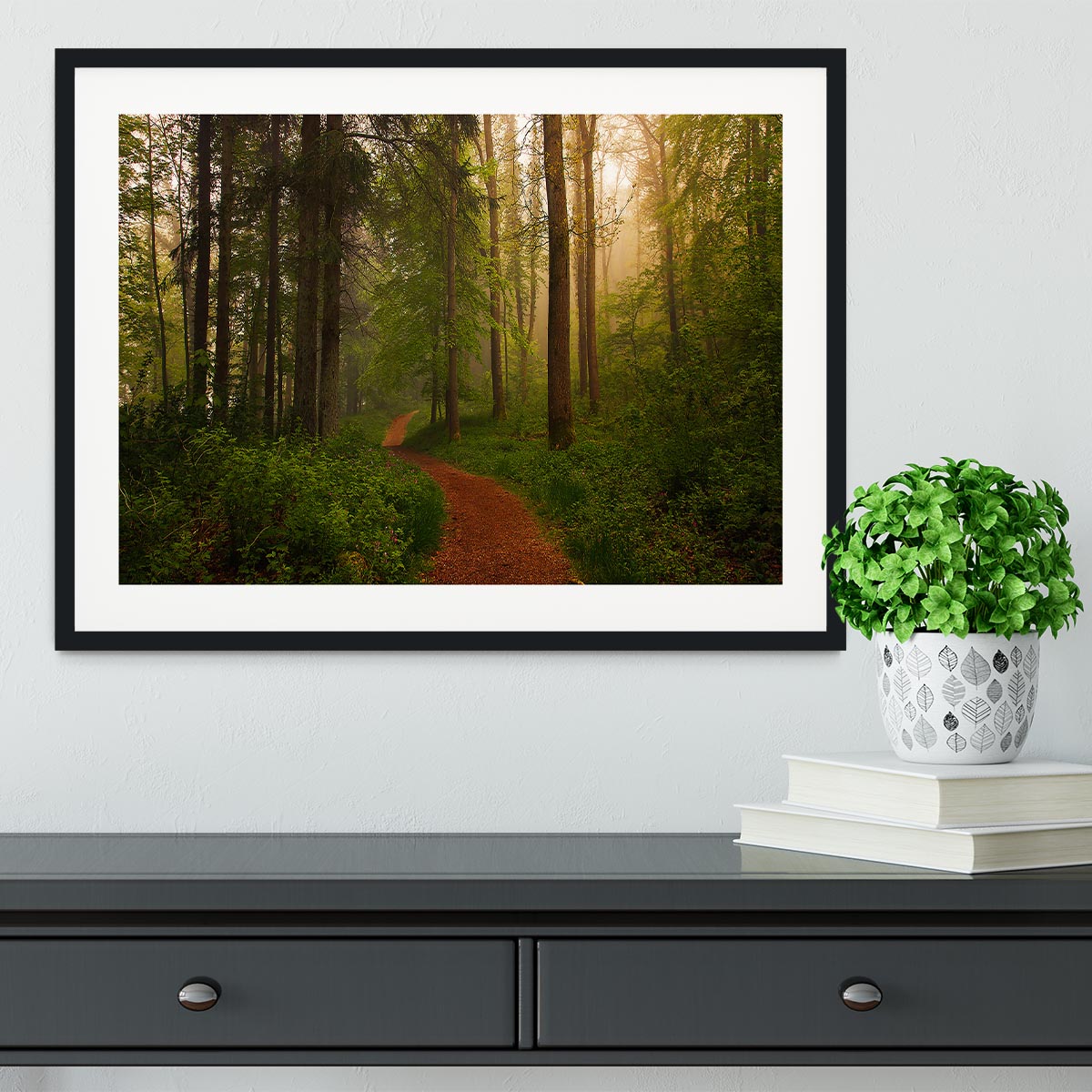 The Red Path Framed Print - Canvas Art Rocks - 1