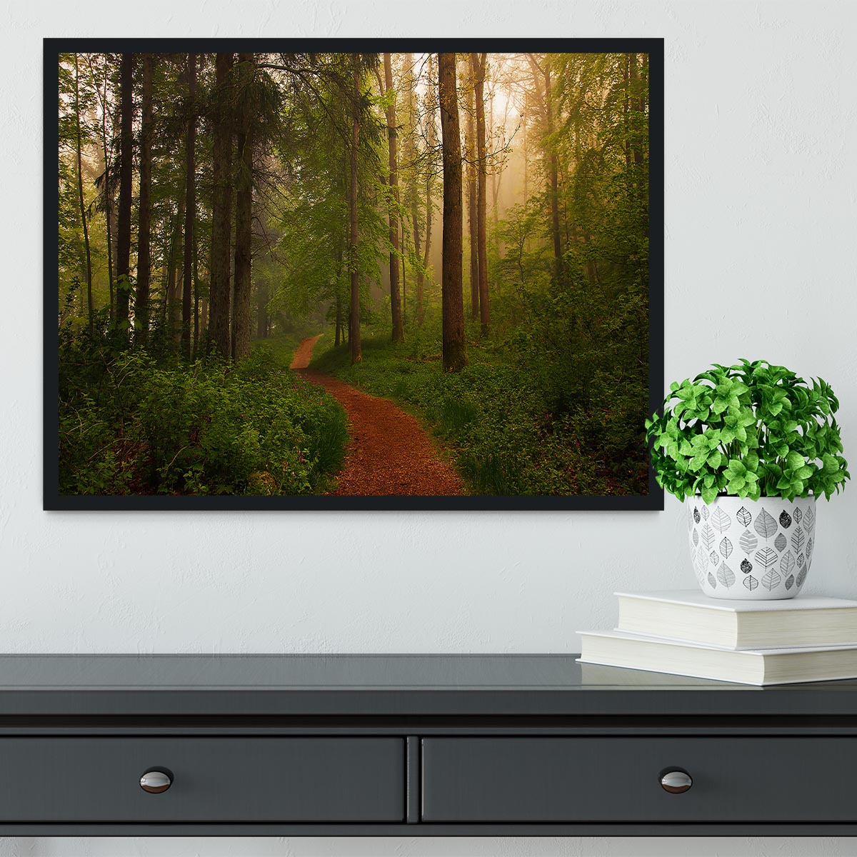 The Red Path Framed Print - Canvas Art Rocks - 2