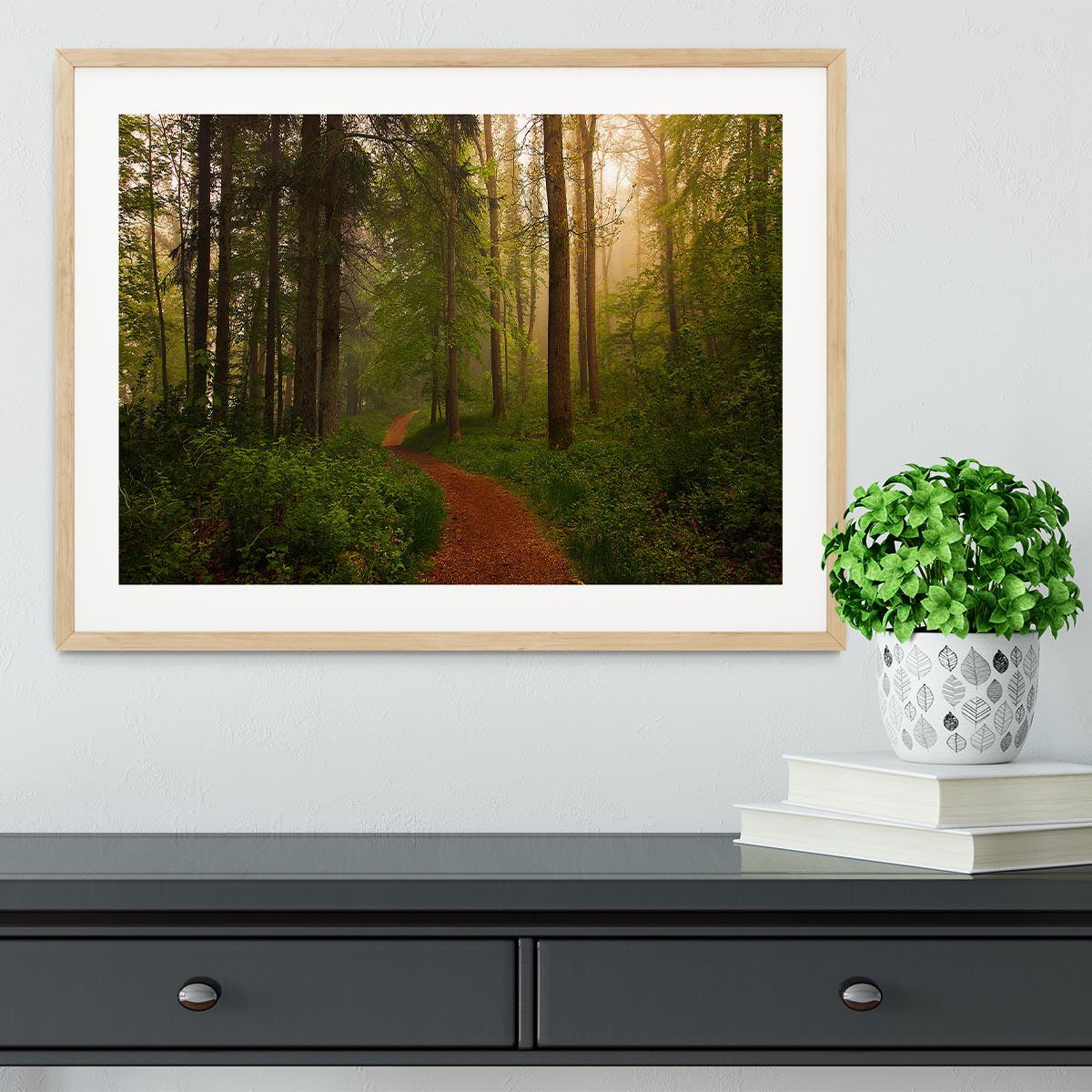 The Red Path Framed Print - Canvas Art Rocks - 3