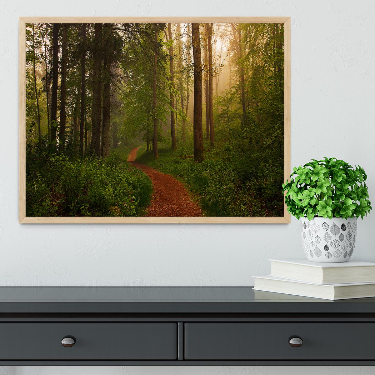 The Red Path Framed Print - Canvas Art Rocks - 4