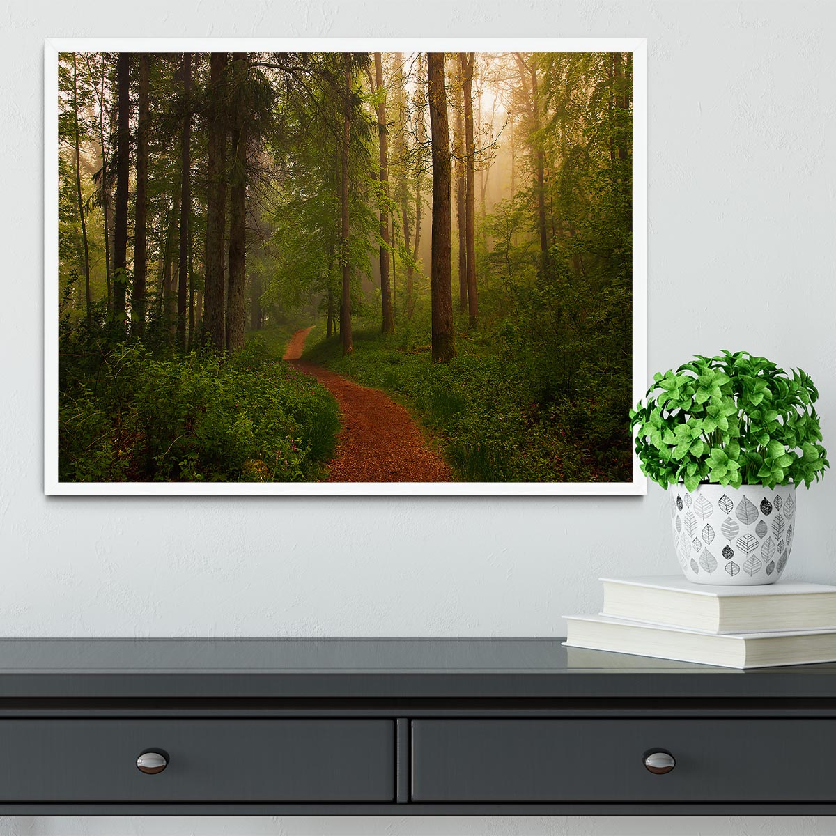 The Red Path Framed Print - Canvas Art Rocks -6