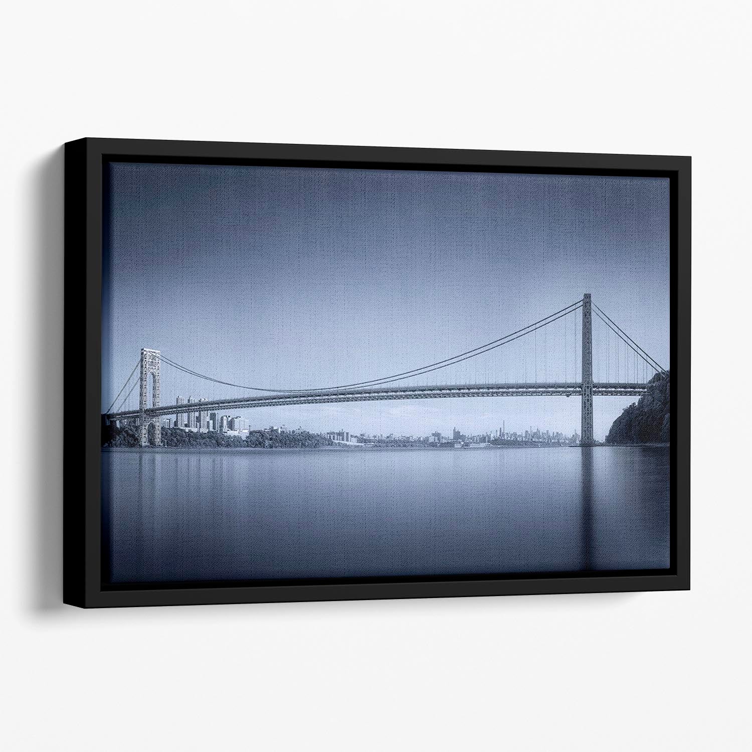 George Washington Bridge Floating Framed Canvas - Canvas Art Rocks - 1