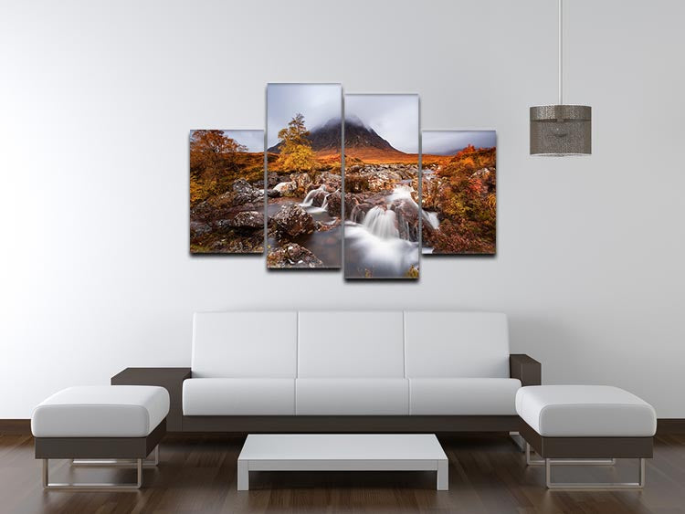 Autumn In The Glencoe 4 Split Panel Canvas - Canvas Art Rocks - 3